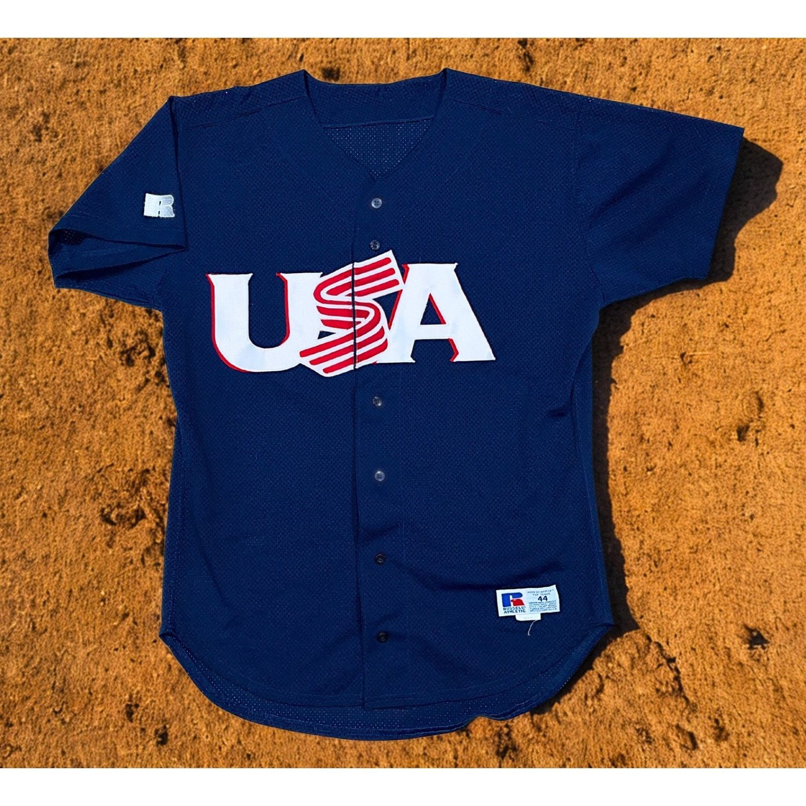 Russell Athletic Team USA Baseball Jersey Russell Athletic Olympics Sz 44 (L) Size US L / EU 52-54 / 3 - 15 Thumbnail