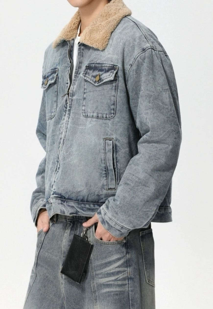 Other Men’s Faux lambswool warm denim jacket Size US M / EU 48-50 / 2 - 2 Thumbnail