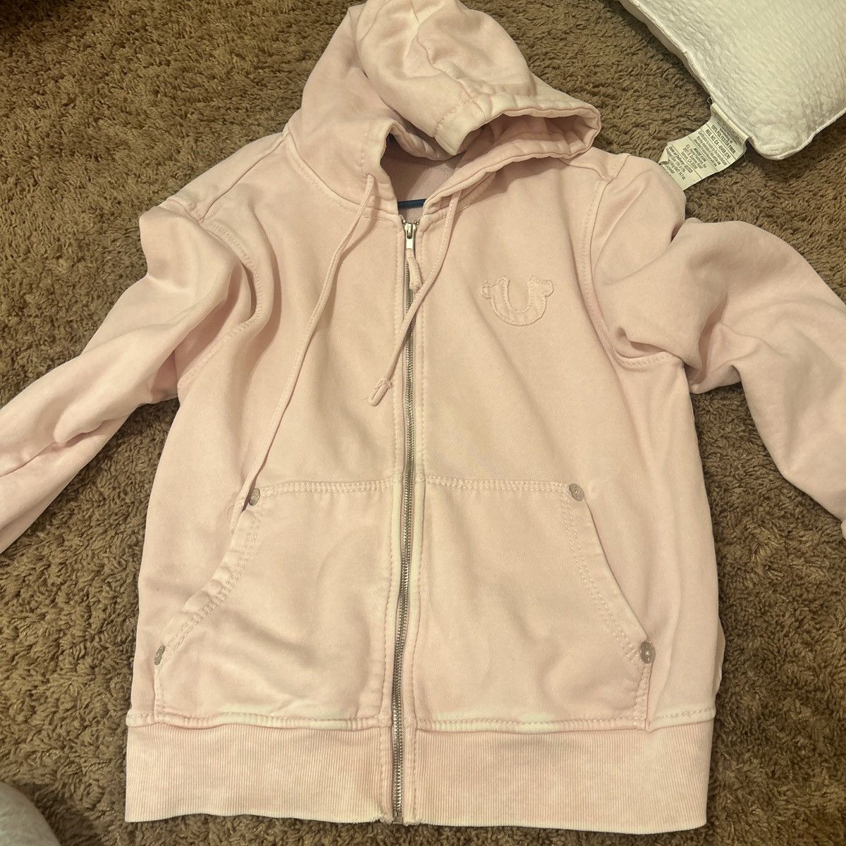 True Religion True Religion Pink Bedazzled Hoodie Size L / US 10 / IT 46 - 2 Thumbnail