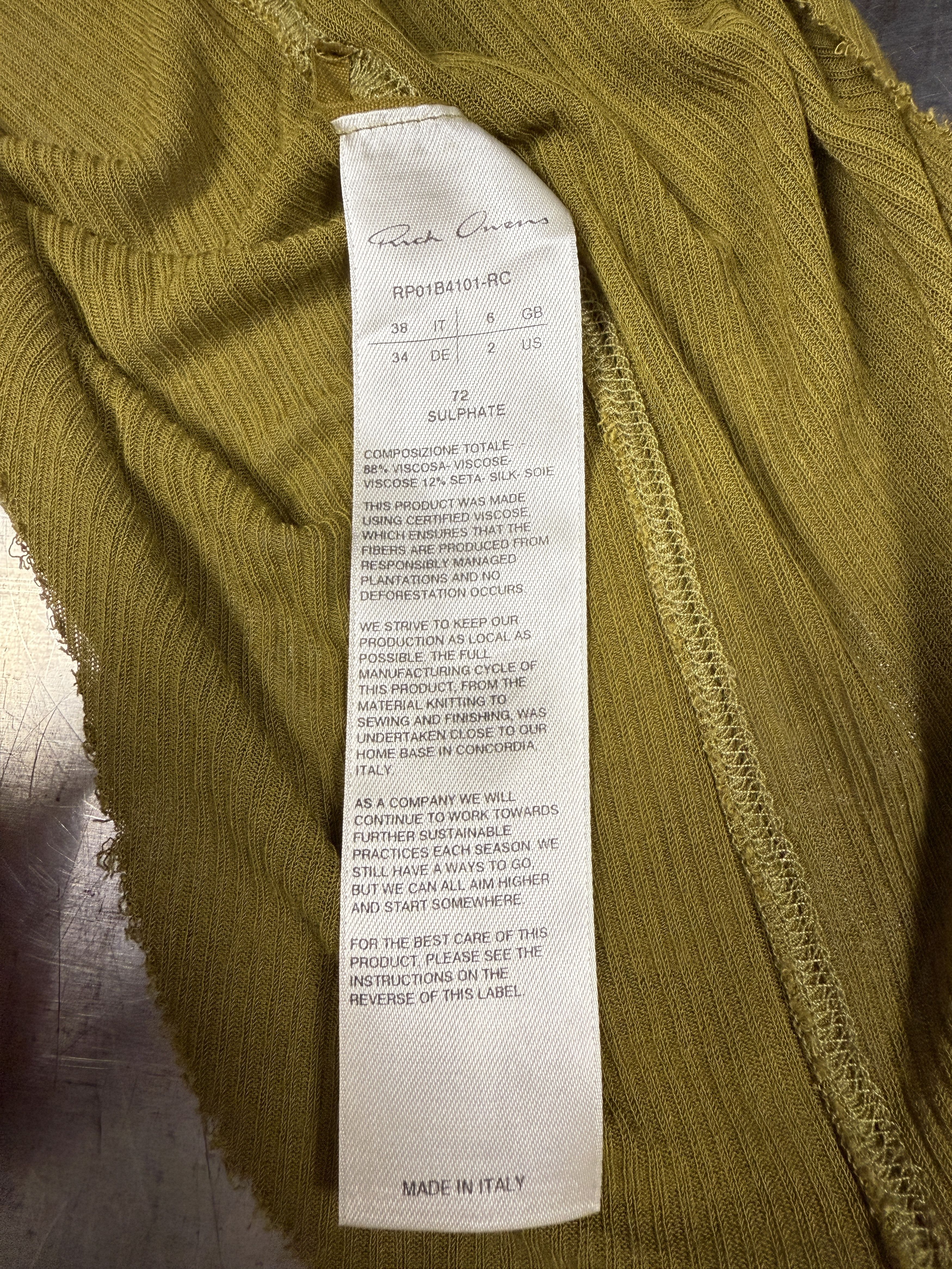Rick Owens Rick Owens 'Sulphate' Basic Rib Tank Size XS / US 0-2 / IT 36-38 - 3 Thumbnail