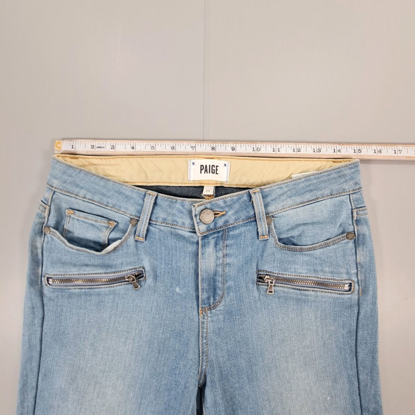 Paige Paige Jeans Women W29 L29 Jane Zip Skinny Stretch Denim Low Rise Blue 5 Pocket Modern City Designer Women's Jeans Size 29" - 6 Thumbnail