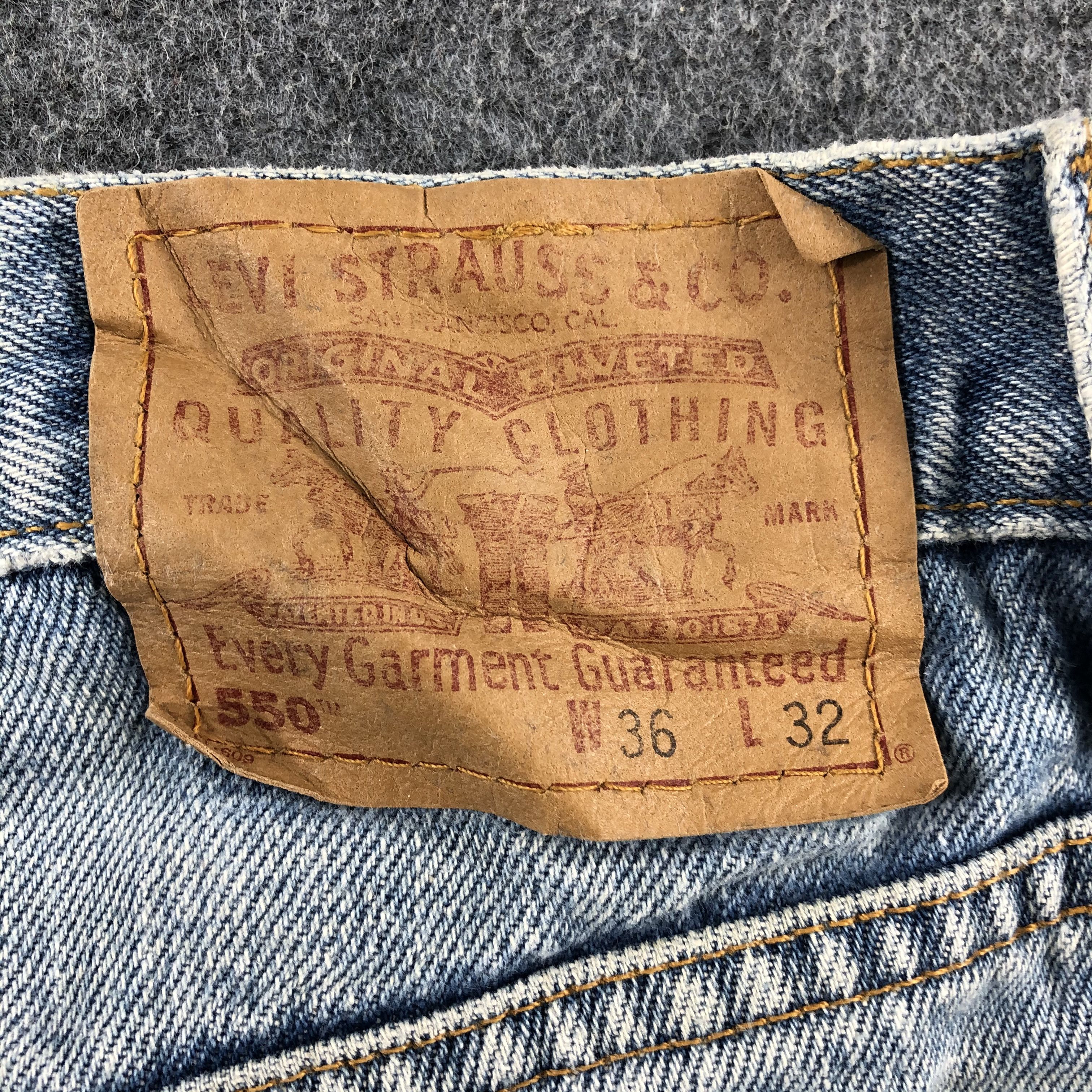 Levi's 90s Vintage Blue Wash Levis 550 Jeans-J2659 Size US 36 / EU 52 - 5 Thumbnail