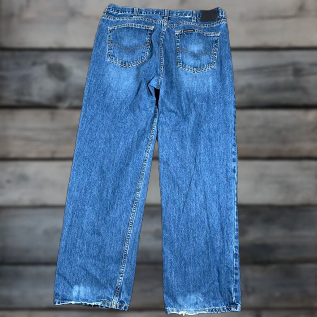 Harley Davidson VINTAGE Harley-Davidson Straight Leg Jeans Men 38 x 32 Blue Denim Biker Motorcycle? Size US 35 - 1 Thumbnail