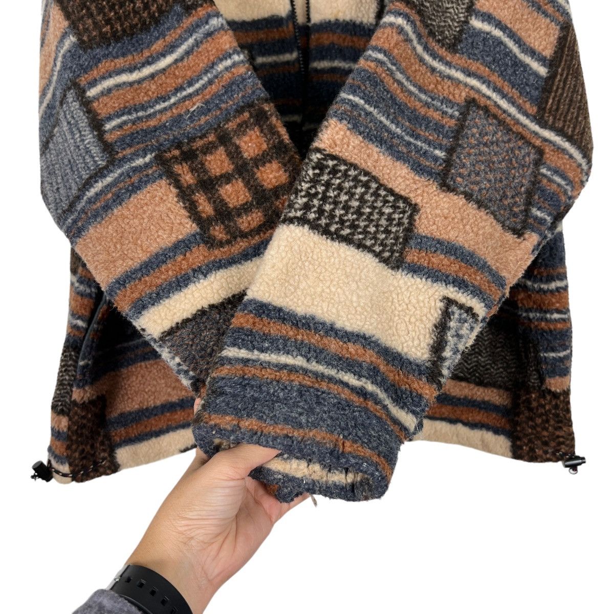 Japanese Brand 🔥 INTERROSMO PATCHWORK FLEECE JACKET NICE DESIGN Size US L / EU 52-54 / 3 - 13 Thumbnail