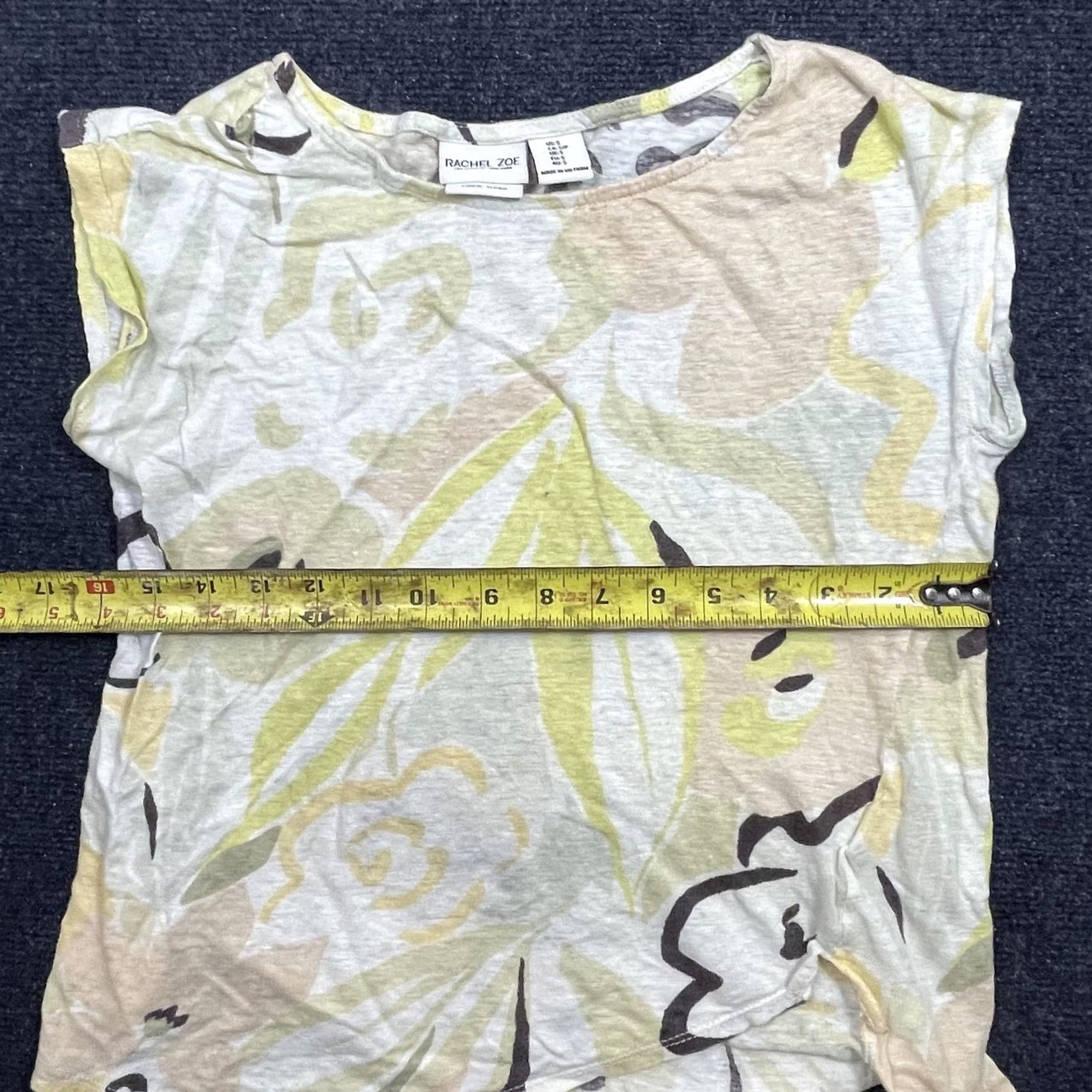 Rachel Zoe Rachel Zoe Shirt Womens Small Multicolor Floral Linen Cap Sleeve Lightweight Top Size S / US 4 / IT 40 - 4 Thumbnail