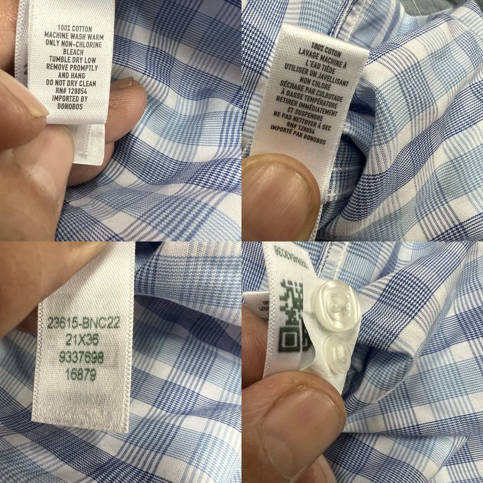 Bonobos Bonobos Button-Up Shirt Mens Plaid Blue Cotton Wrinkle Free 4XL Regular Size US XXL / EU 58 / 5 - 8 Thumbnail
