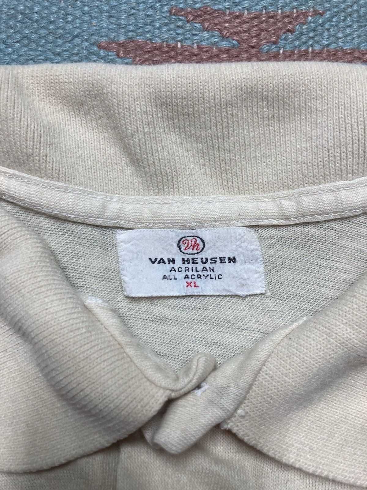 Van Heusen × Vintage Vtg 60s polo shirt Van Heusen acrylic distressed blank XL Size US XL / EU 56 / 4 - 6 Thumbnail