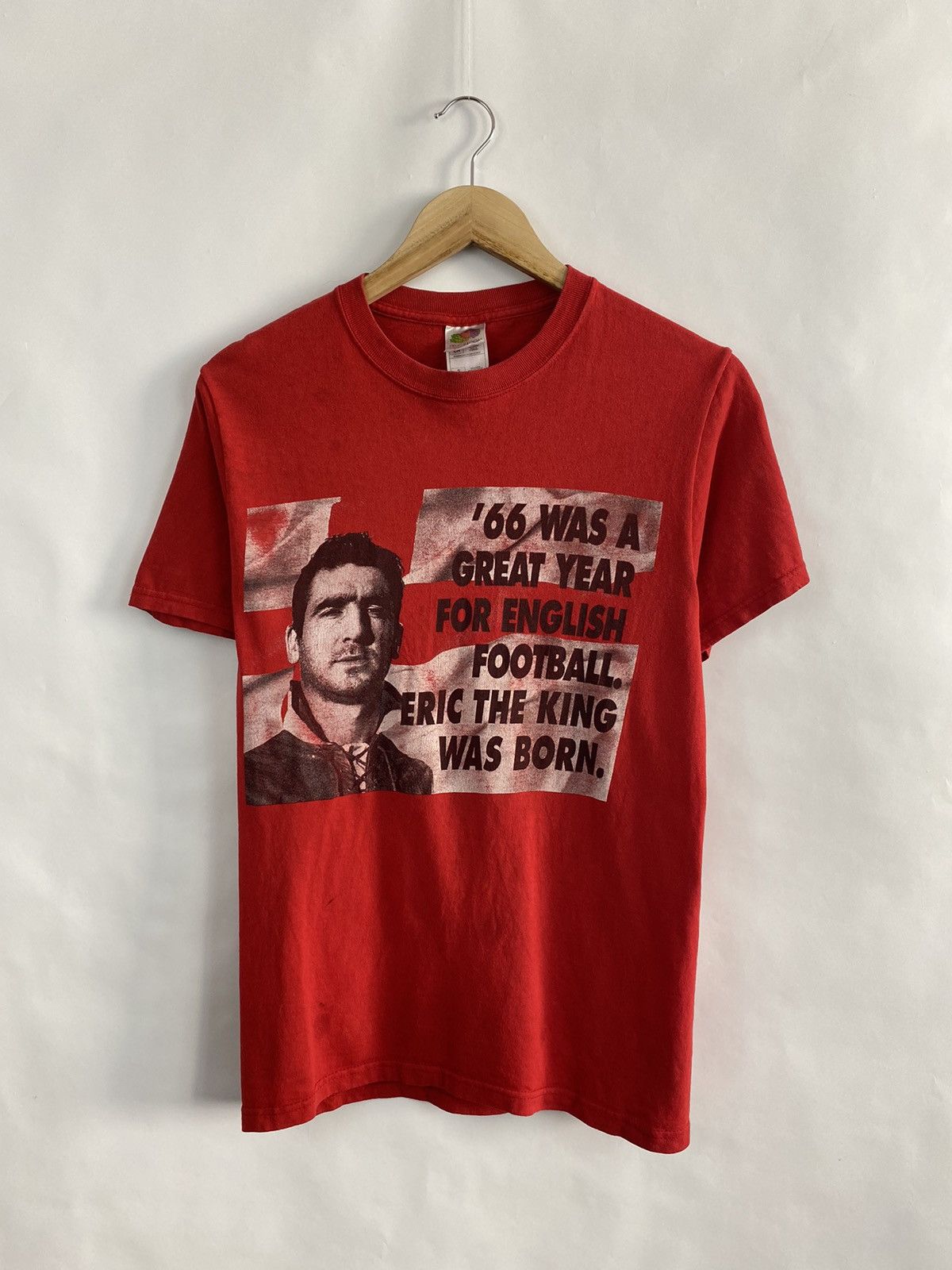 Fruit Of The Loom Vintage Eric Cantona T-Shirt Soccer Legend Rare Retro Size US S / EU 44-46 / 1 - 2 Thumbnail