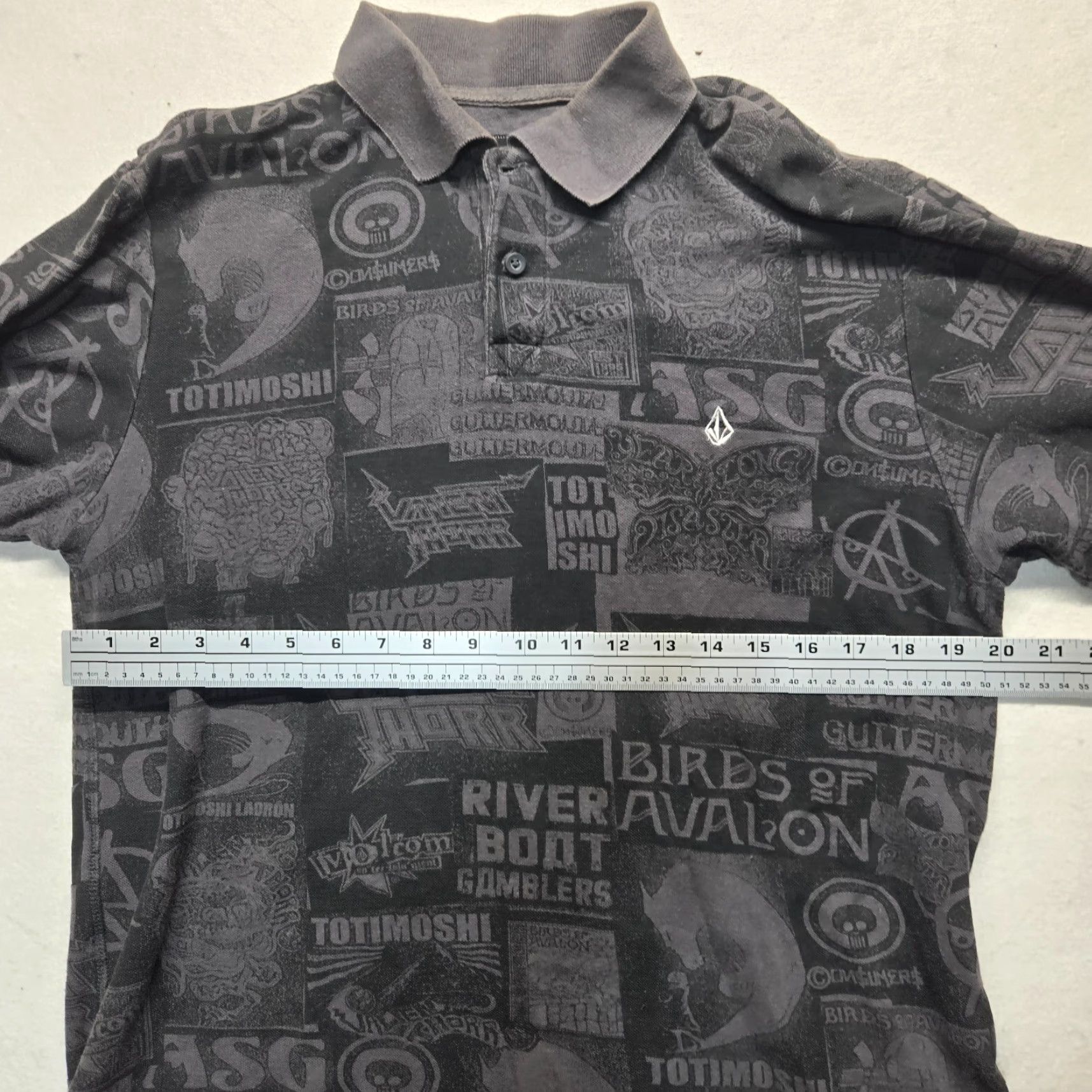 Volcom Volcom Polo Shirt Gray Graphic Logo Skateboard Pullover Button Adult Men’s L Size US L / EU 52-54 / 3 - 4 Thumbnail