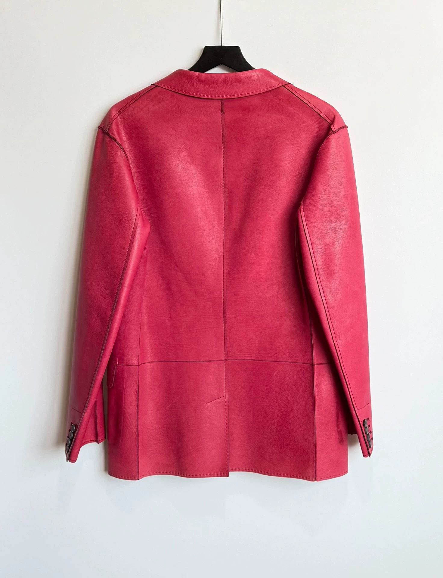 Lanvin Lanvin Red Leather Suit Jacket 50 Size US M / EU 48-50 / 2 - 5 Thumbnail