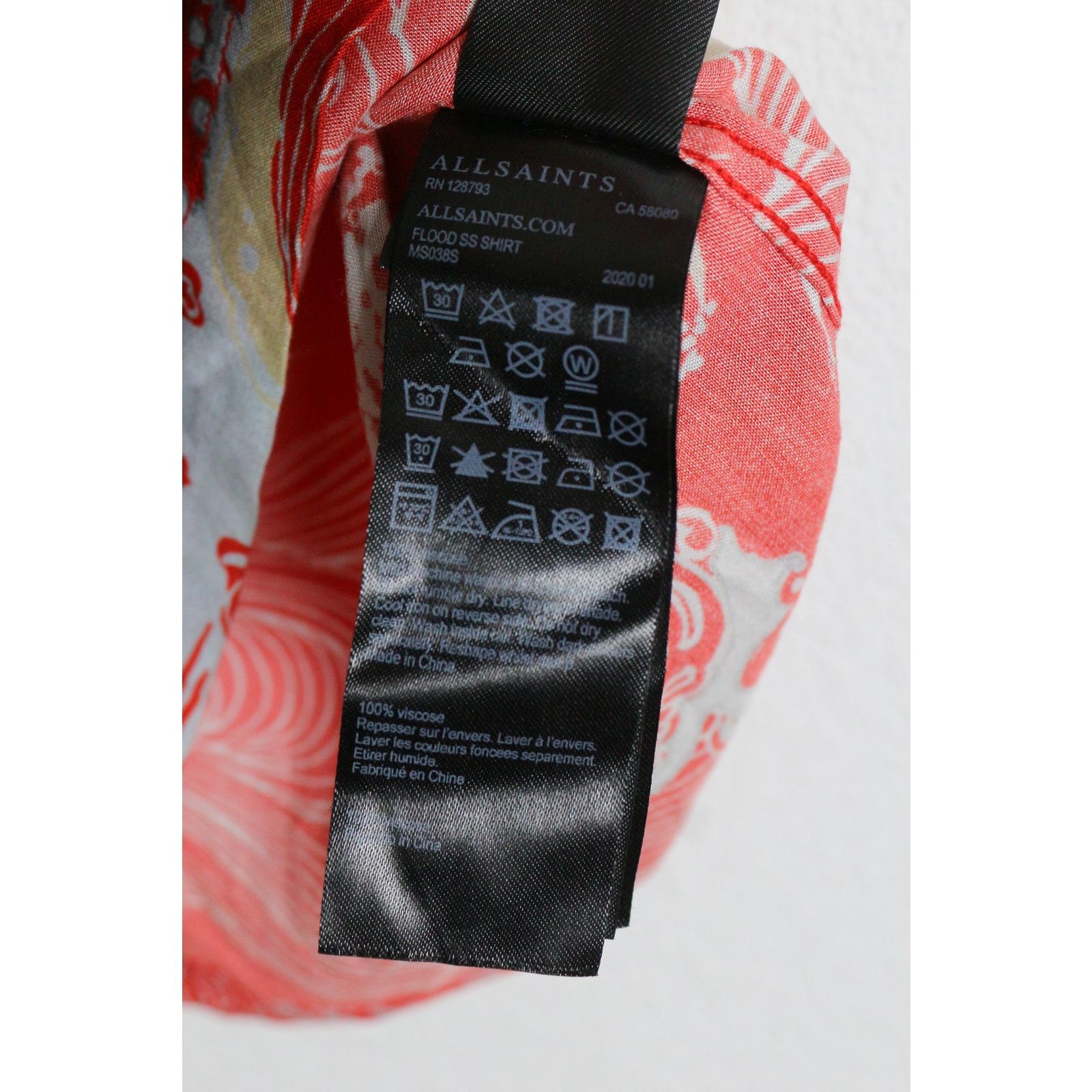 Allsaints Allsaints Flood Japanese Printed Viscose Open Collar Shirt Size US S / EU 44-46 / 1 - 5 Thumbnail