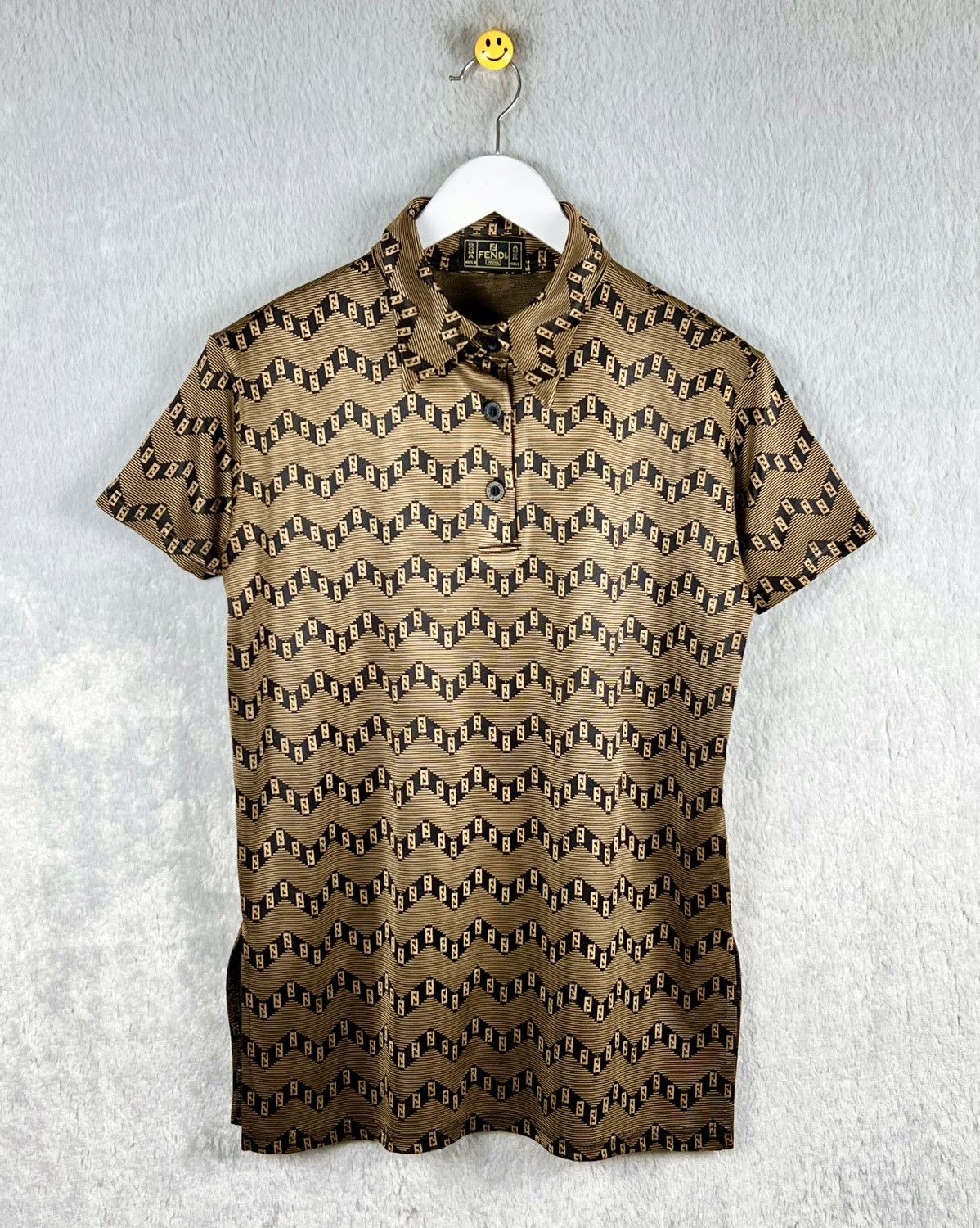 Fendi Fendi zucca polos (vintage) gold/brown tone Size L / US 10 / IT 46 - 1 Thumbnail