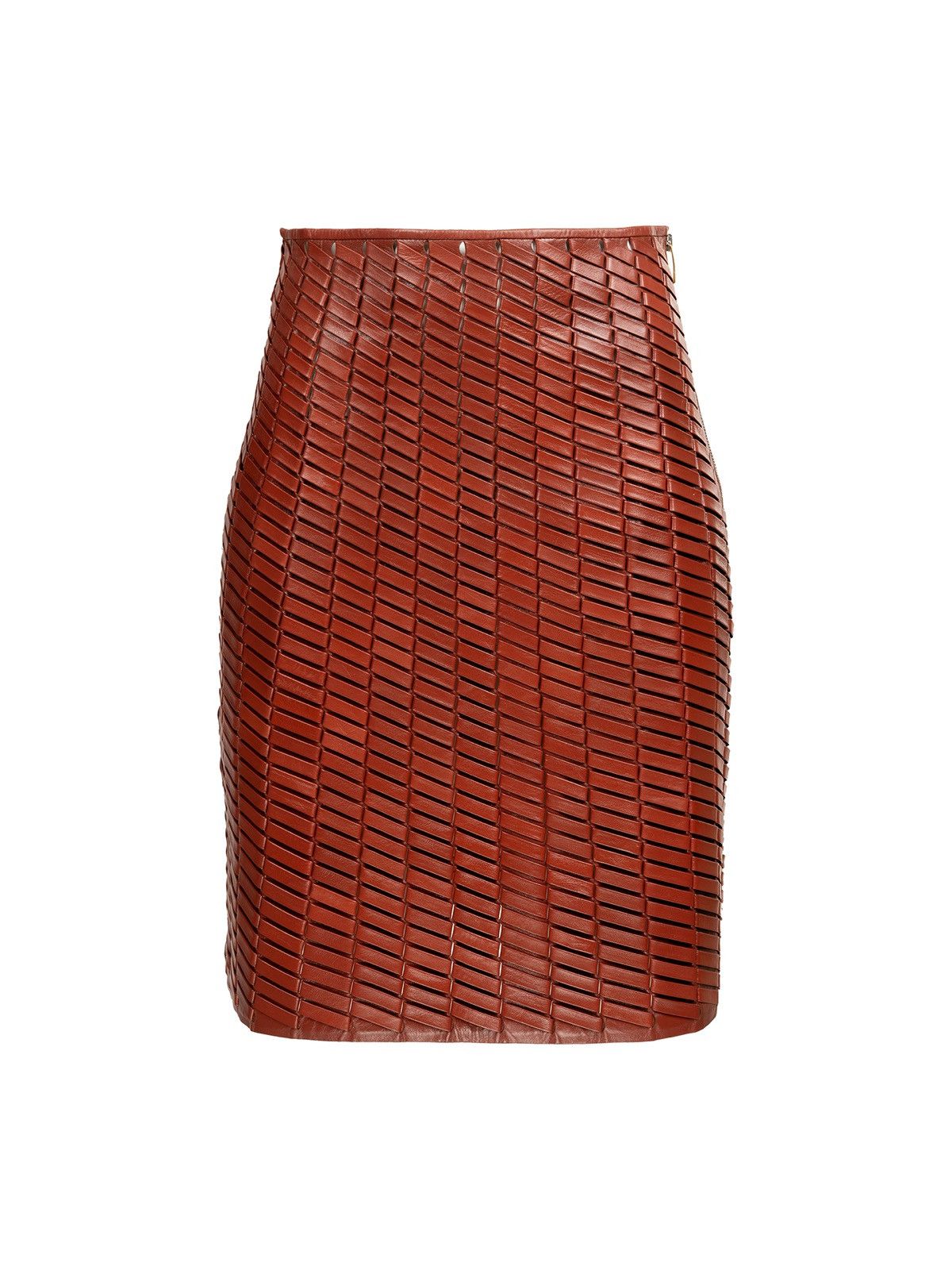 Bottega Veneta Bottega Veneta diagonal textured leather skirt Size 27" / US 4 / IT 40 - 1 Thumbnail
