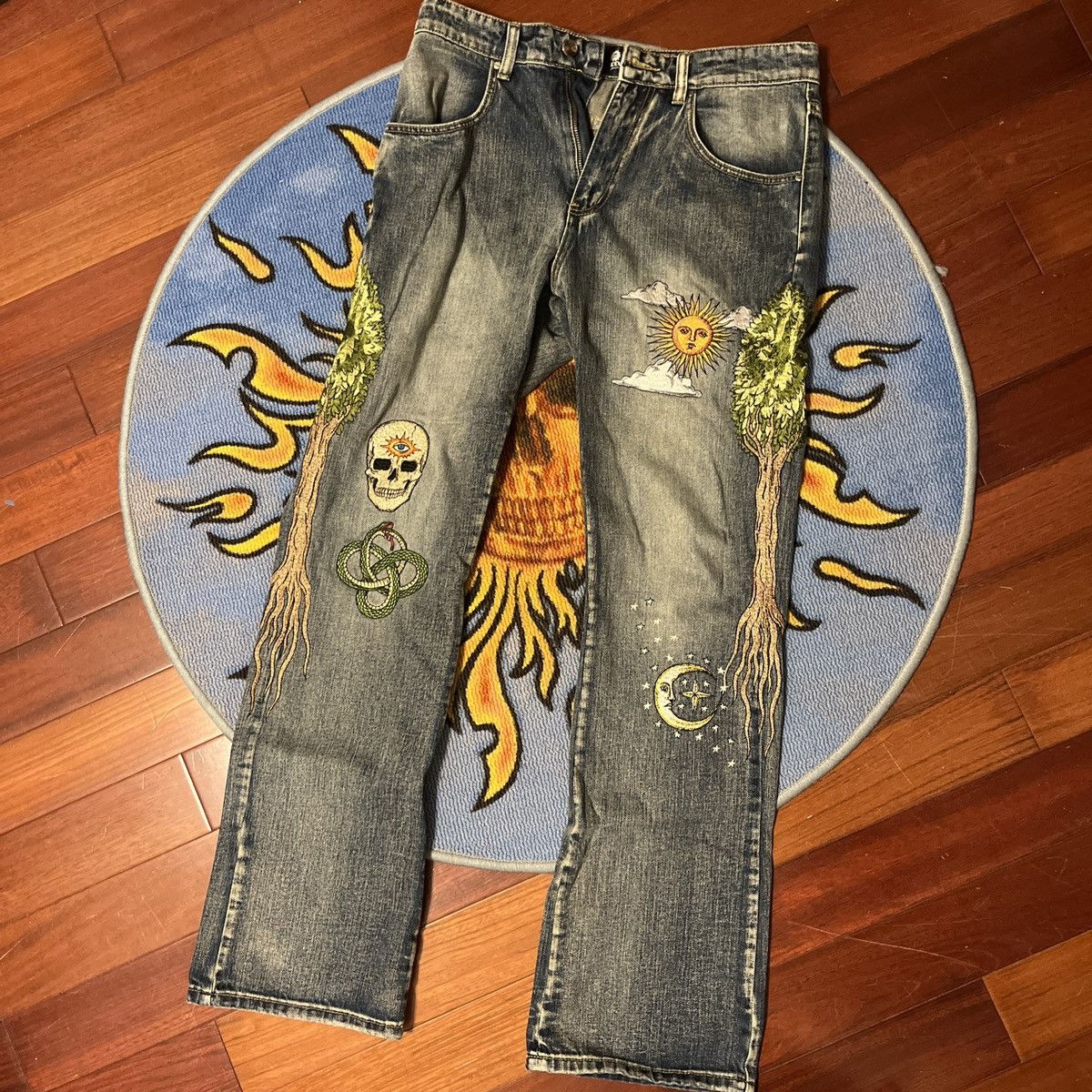 image of Mbm Embroidery Denim in Blue, Men's (Size 32)