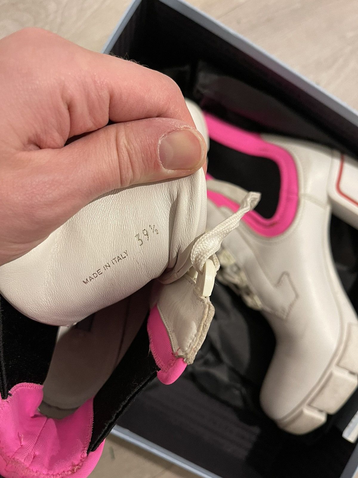 Prada Prada Chunky White and Neon Pink Lace-up Ankle Boots Size US 9.5 / IT 39.5 - 5 Thumbnail