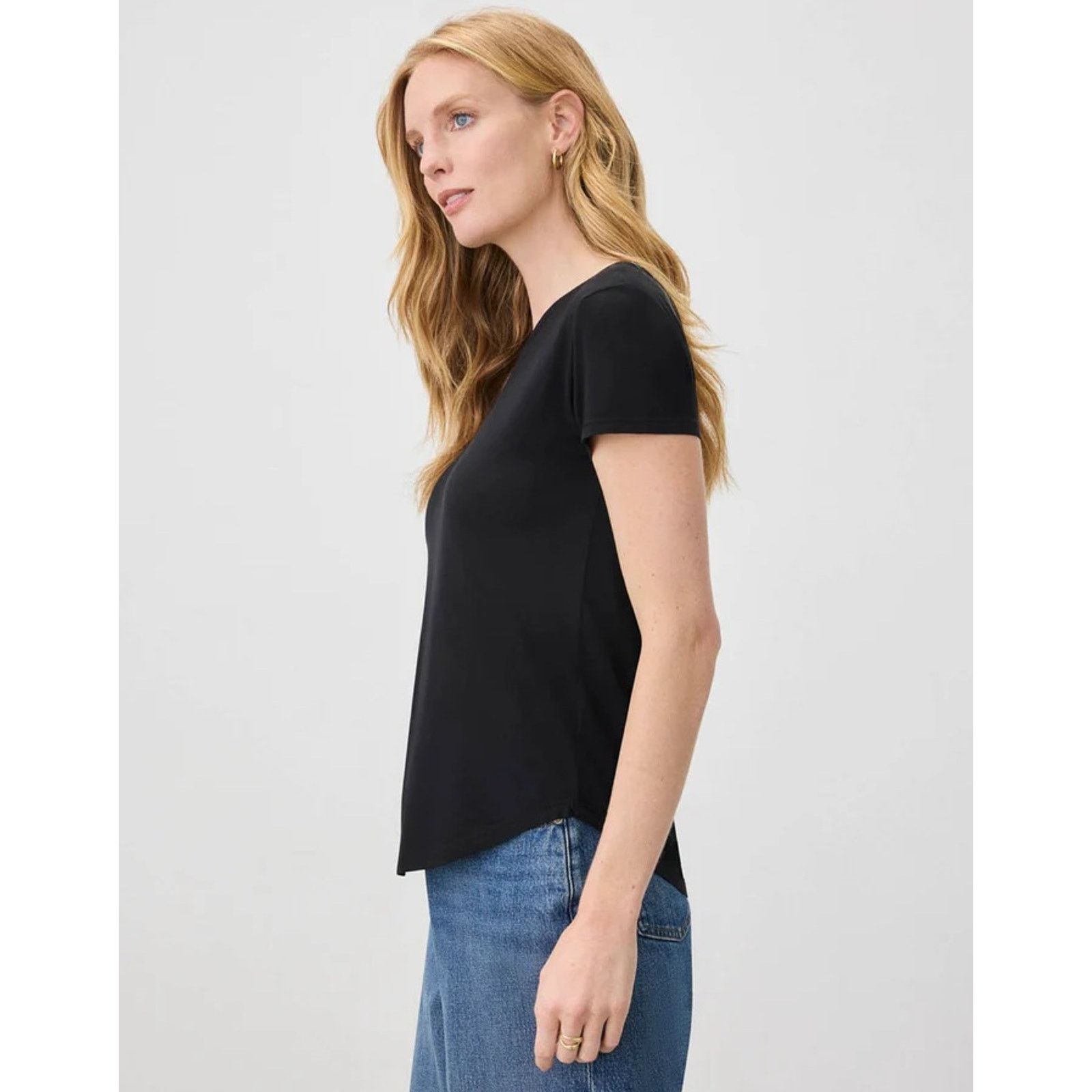 Splendid Splendid Women Black Supima Cotton Basic Crewneck Tee XS Size XS / US 0-2 / IT 36-38 - 2 Thumbnail