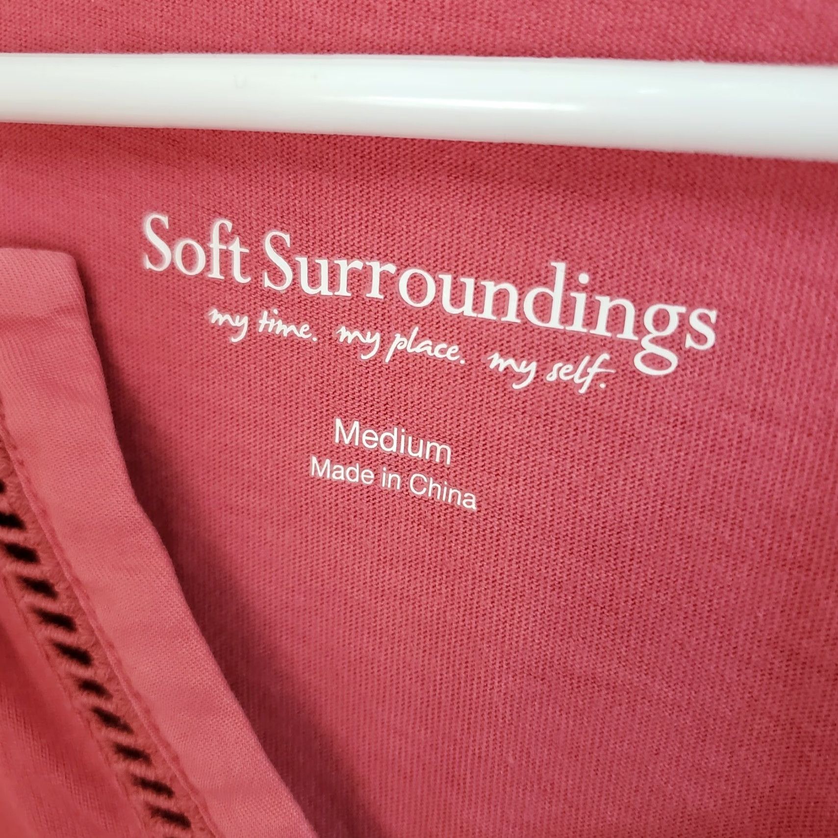 Soft Surroundings Soft Surroundings Imogen Top Womens Blouse 3/4 Sleeve Cotton Blend Pink Medium Size M / US 6-8 / IT 42-44 - 7 Thumbnail
