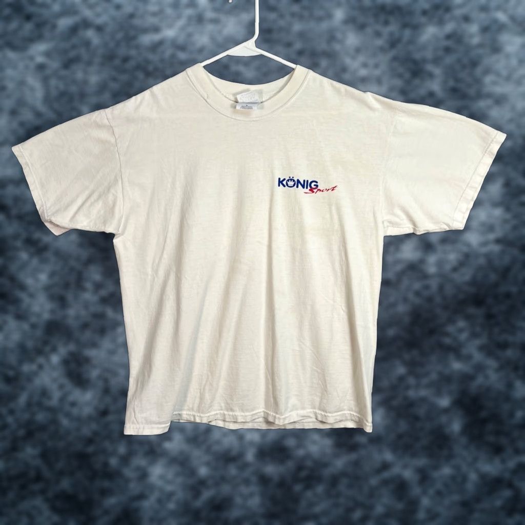 Gildan Vintage Y2K Konig Sport Wheels Racing White T Shirt Mens Size XL White Size US XL / EU 56 / 4 - 1 Thumbnail