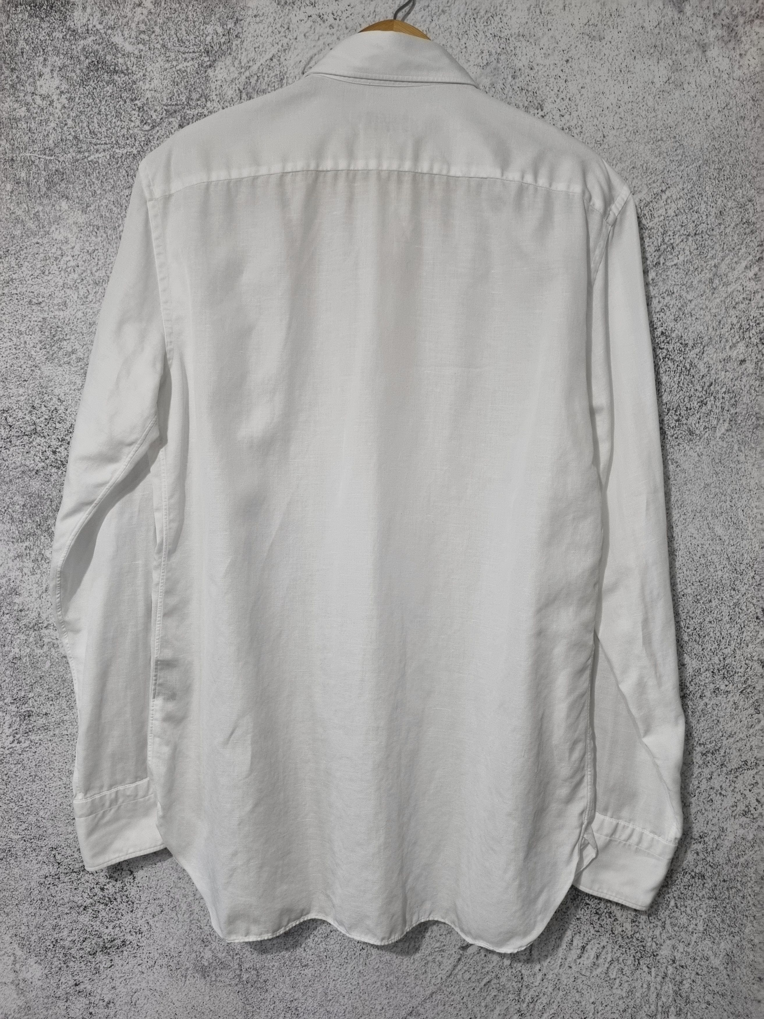 Ermenegildo Zegna Ermenegildo Zegna White Button Up Shirt Tailored Fit Size US M / EU 48-50 / 2 - 6 Thumbnail