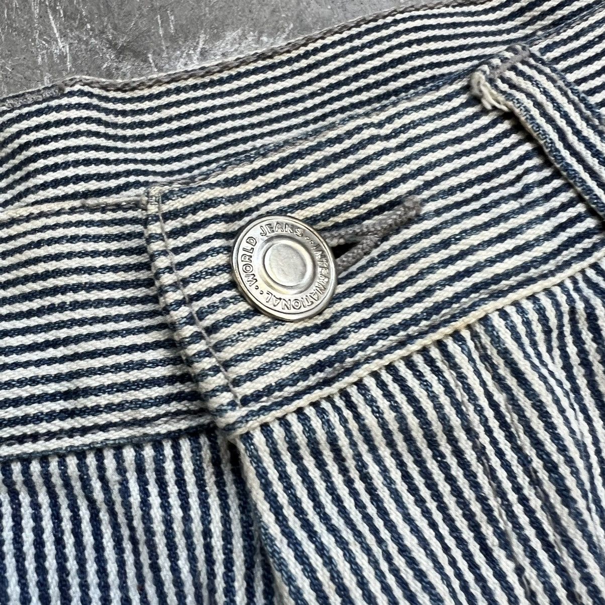 Japanese Brand Vintage Dog House Distressed Hickory Stripe Carpenter jeans Size US 32 / EU 48 - 5 Thumbnail