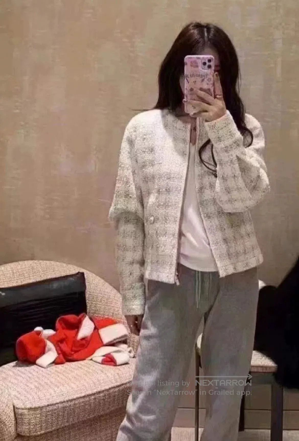 Chanel Chanel 19B White Tweed Coat. Size XXS / US 00 / IT 34 - 7 Thumbnail