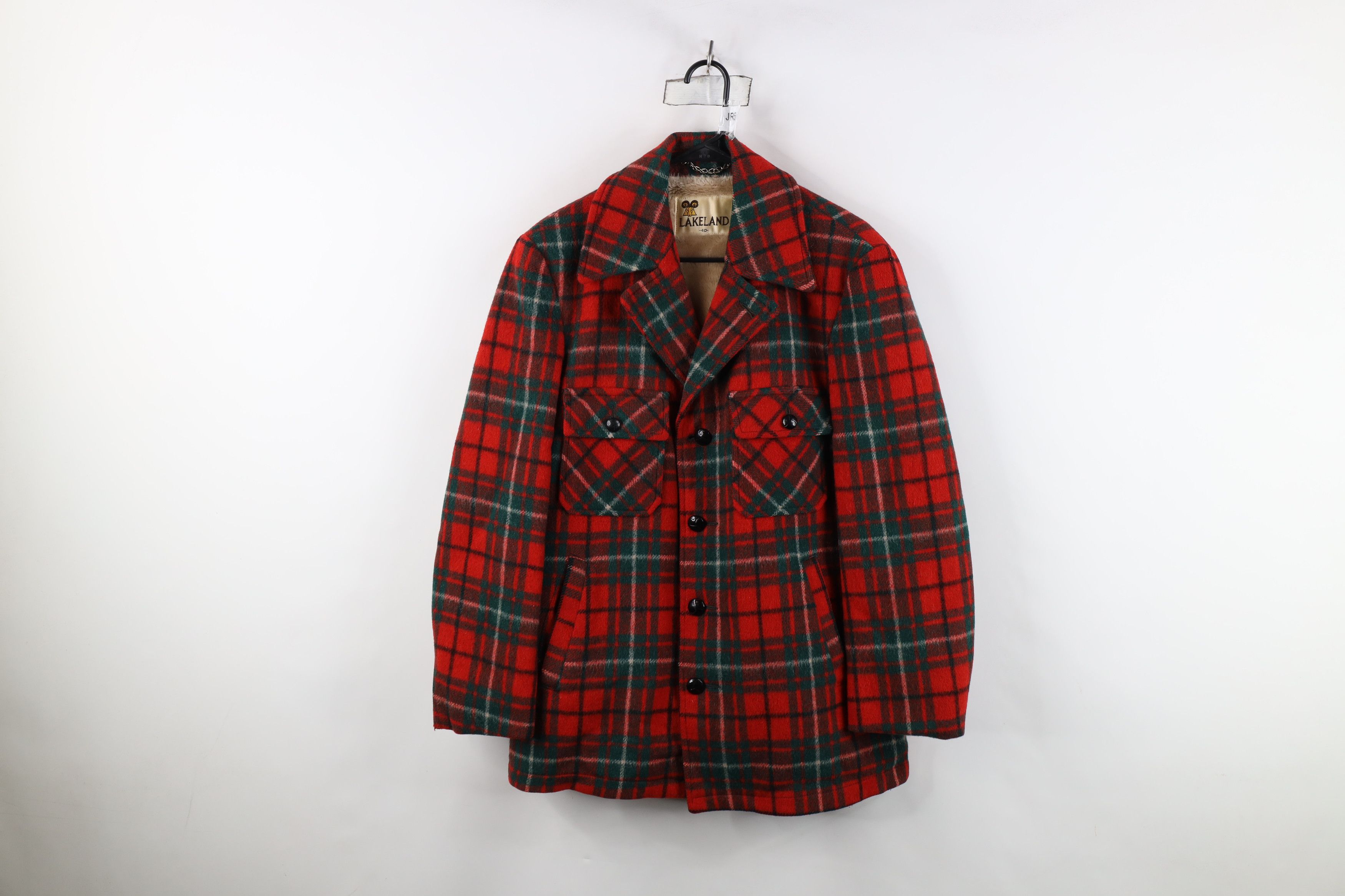 Vintage Vintage 70s Streetwear Lined Wool Button Jacket Plaid USA Size US XL / EU 56 / 4 - 1 Thumbnail