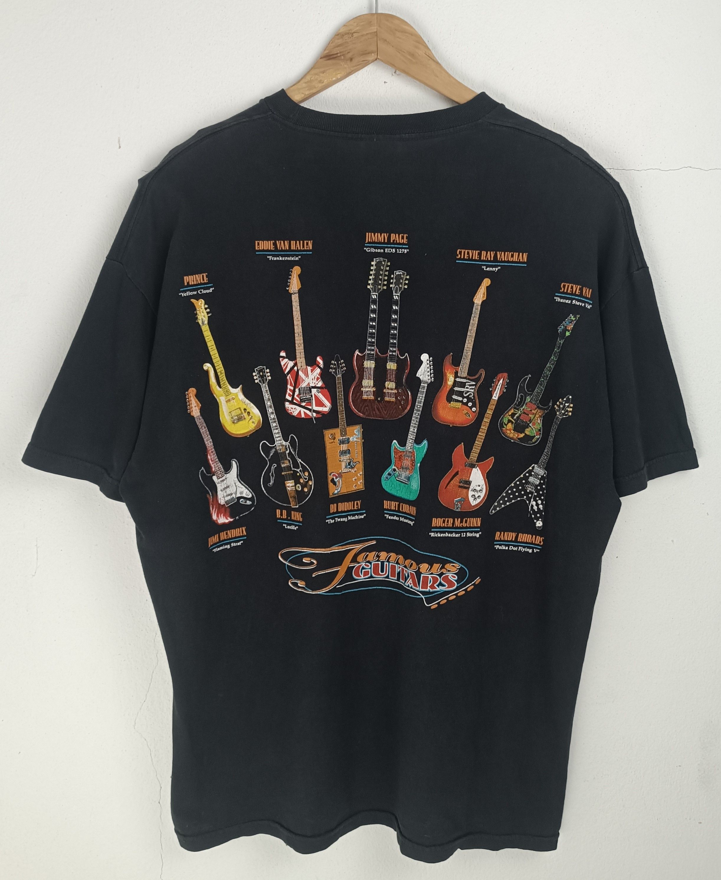 Vintage VINTAGE 2000s FAMOUS GUITAR PRINCE JIMMY PAGE HENDRIX VAI Ts Size US XL / EU 56 / 4 - 7 Thumbnail