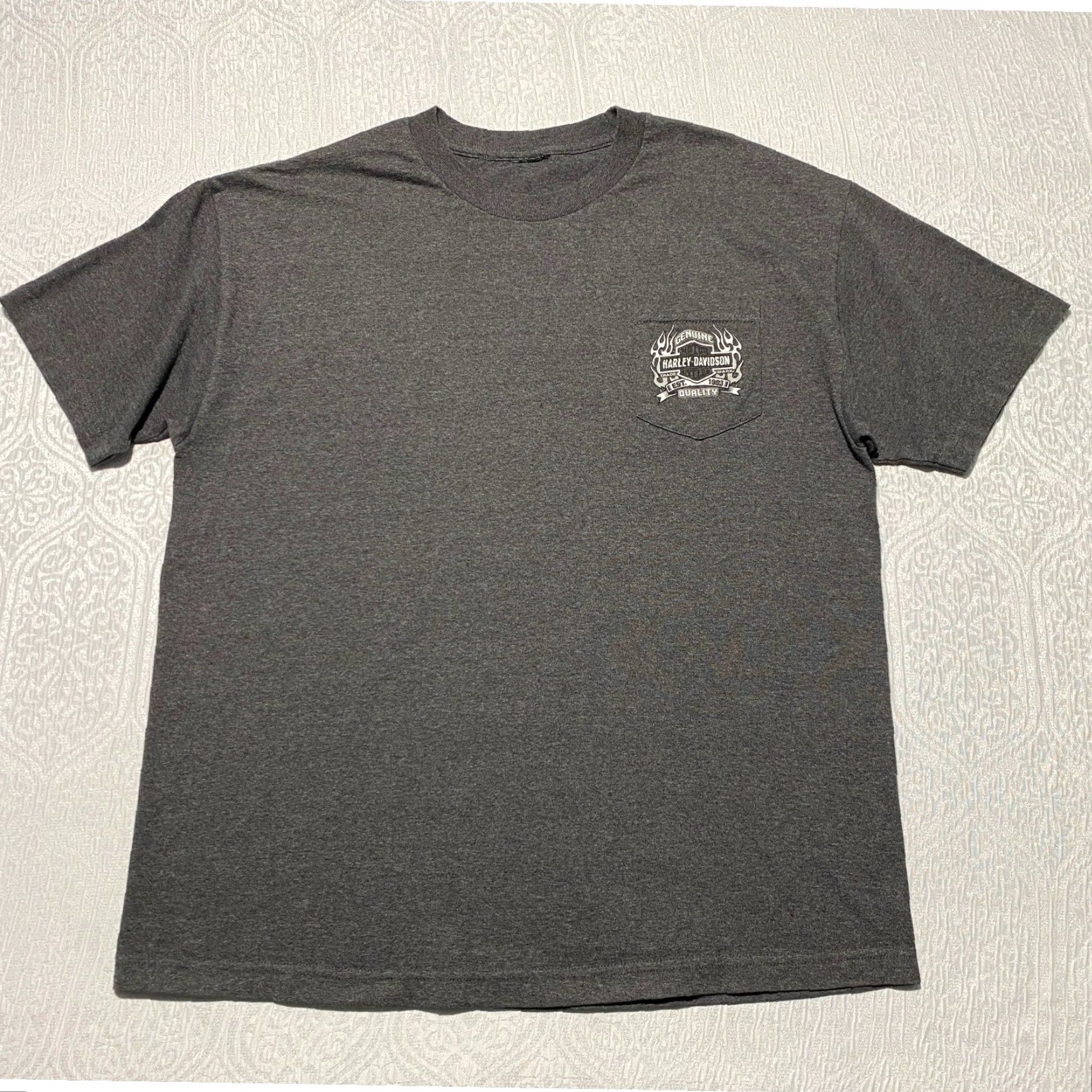 Harley Davidson Harley-Davidson Graphic T-Shirt Joliet Illinois Charcoal Gray Mens XL Crew Neck Short Sleeve Logo Jersey Cotton USA Graphic Print Size US XL / EU 56 / 4 - 3 Thumbnail