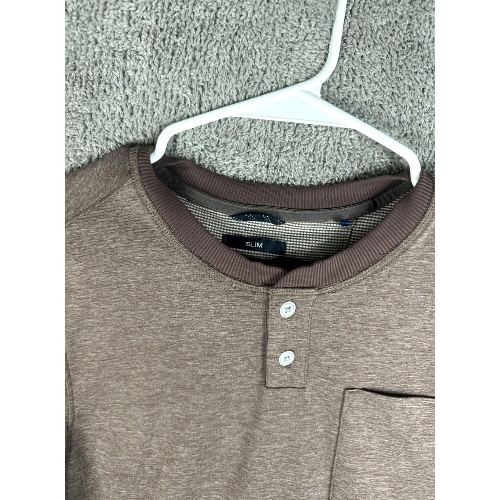 Prana prAna Henley Shirt Mens Small Brown Long Sleeve Slim Fit Pocket Casual Shirt Size US S / EU 44-46 / 1 - 6 Thumbnail
