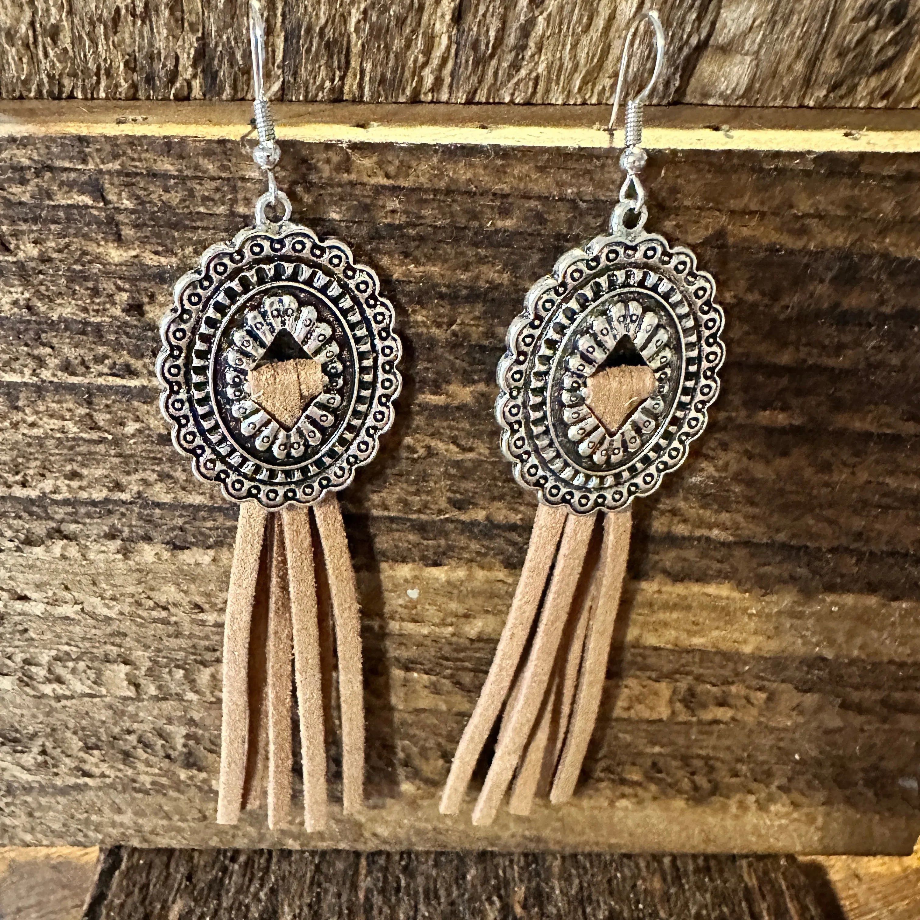 Other Boho Hippie Western Conch Tribal Silver Drop Wire Earrings, Size ONE SIZE - 1 Thumbnail
