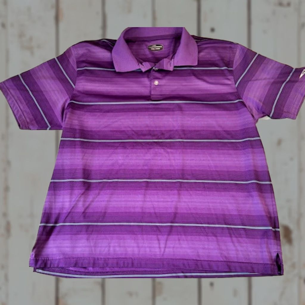 Vintage Grand Slam Polo Shirt Men's 2XL Striped Purple Blue Short Sleeve Golf Shirt Polo XLL Size US XXL / EU 58 / 5 - 1 Thumbnail