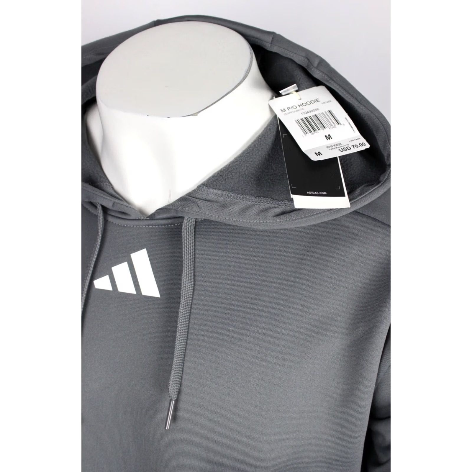 Adidas Adidas Men's Hoodie Sideline Travel Pullover M Medium Gray White HS1282 Fleece Size US M / EU 48-50 / 2 - 3 Thumbnail