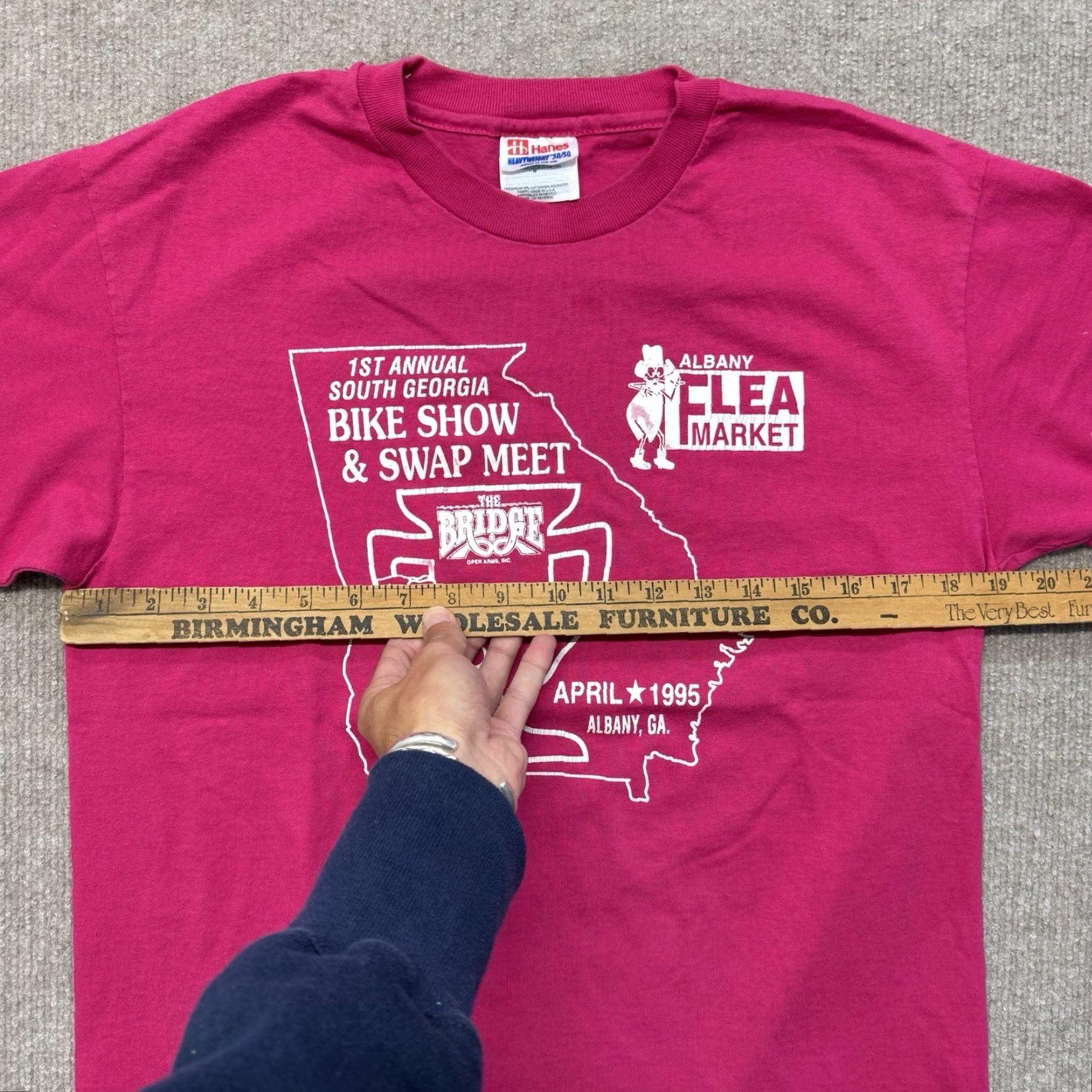 Harley Davidson VINTAGE Georgia Bike Show T Shirt Mens M Vtg 90s Albany Biker Harley Shirt Mens Pink Cotton Blend Crew Neck Short Sleeve Size US M / EU 48-50 / 2 - 6 Thumbnail