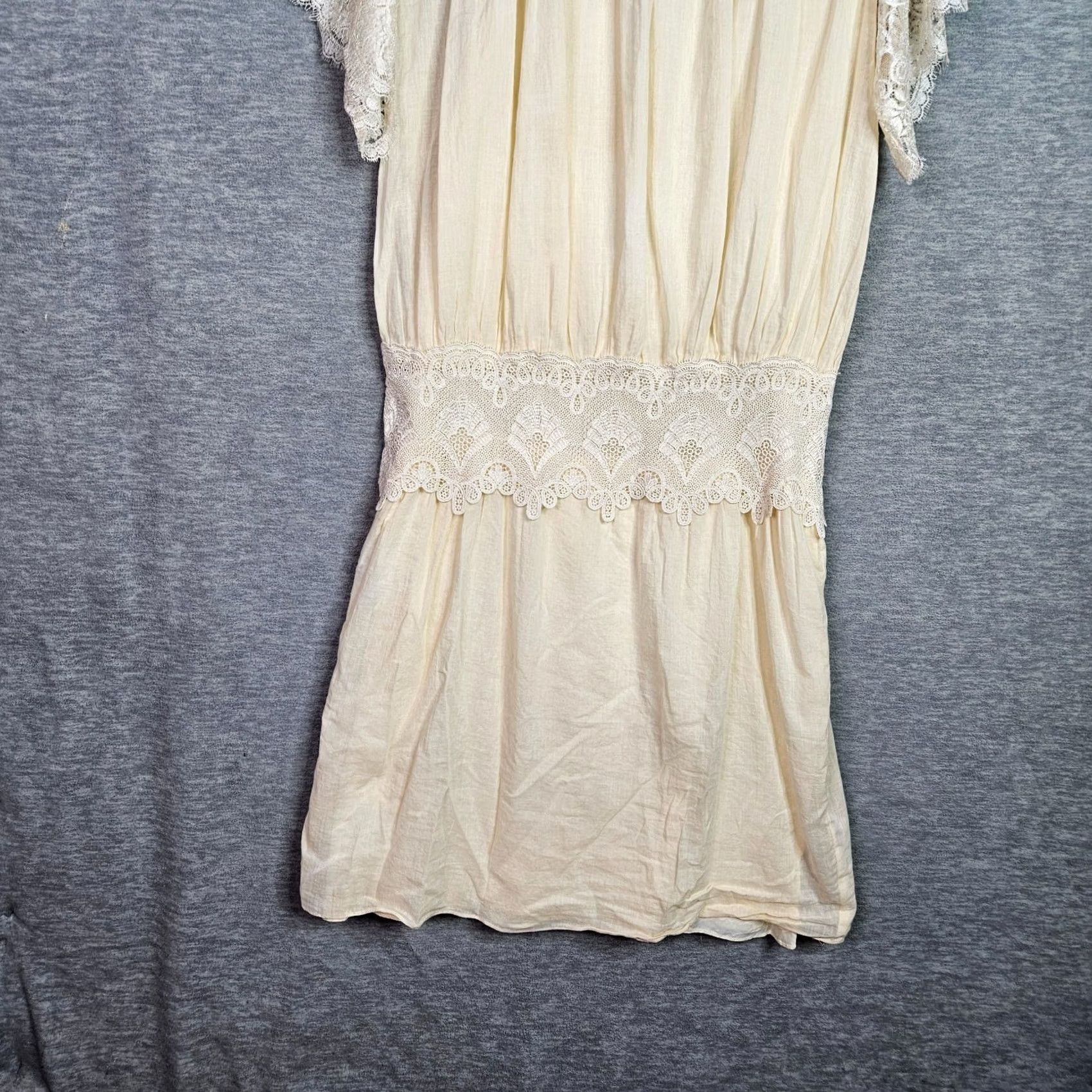 Jessica McClintock VINTAGE Jessica McClintock Ivory Lace Dress Set 8 A-Line Midi Long Sleeve Women Shirt? Size M / US 6-8 / IT 42-44 - 3 Thumbnail