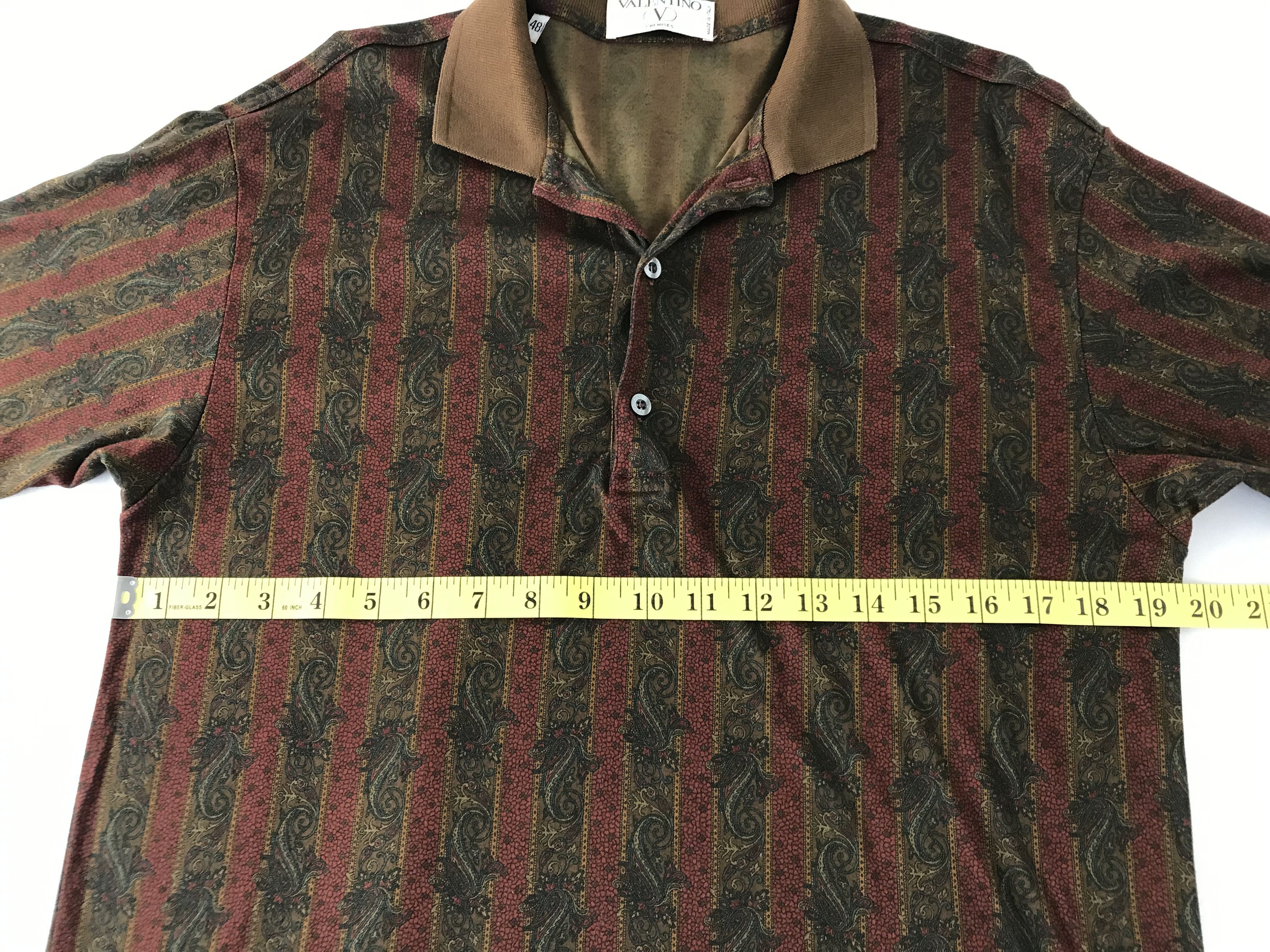 Valentino Vtg Valentino Chemises Paisley Art Full Print Polo Shirt Size US M / EU 48-50 / 2 - 9 Thumbnail