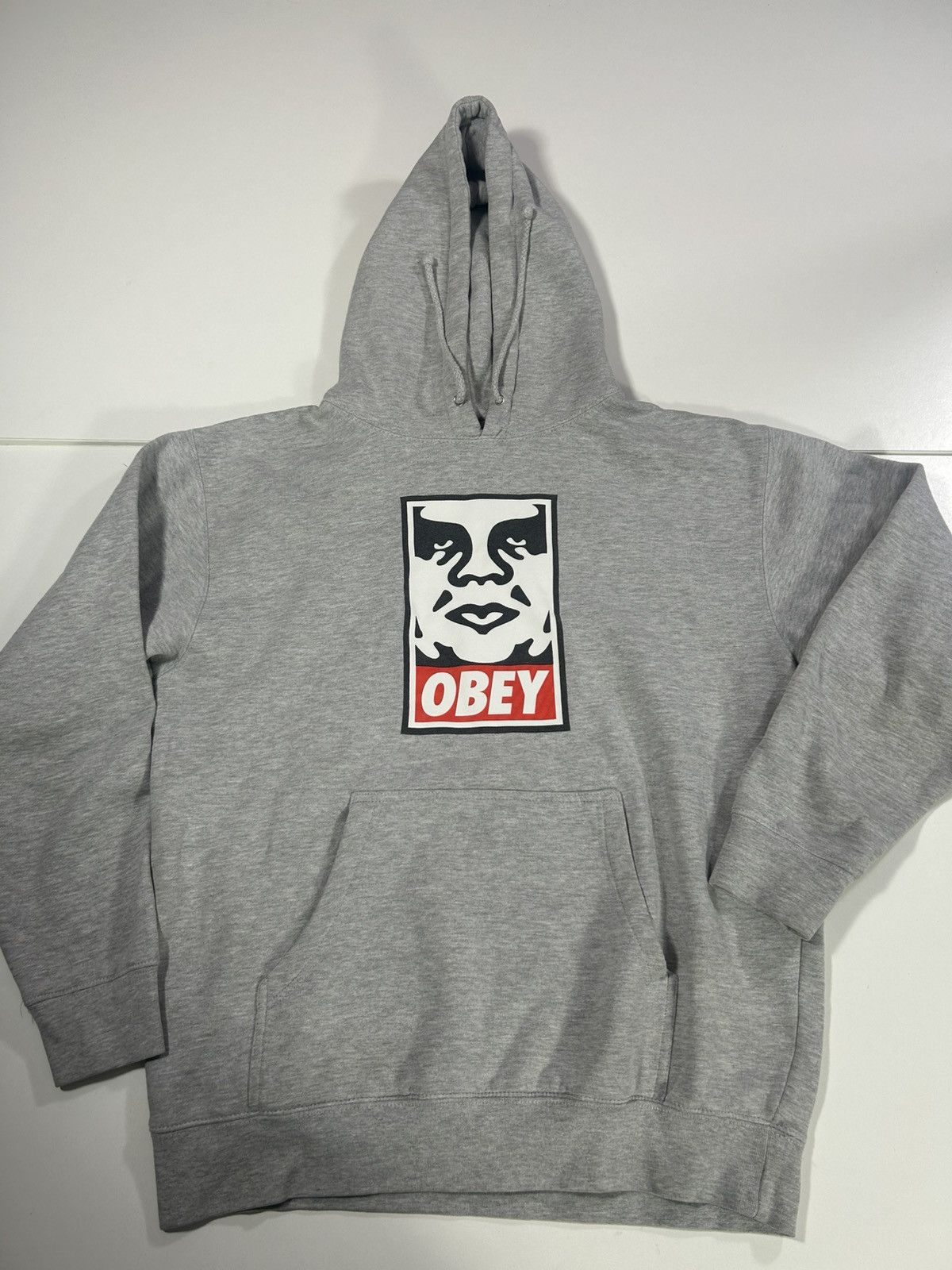 Obey Medium mens Obey OG face grey hoodie sweatshirt Size US M / EU 48-50 / 2 - 1 Thumbnail