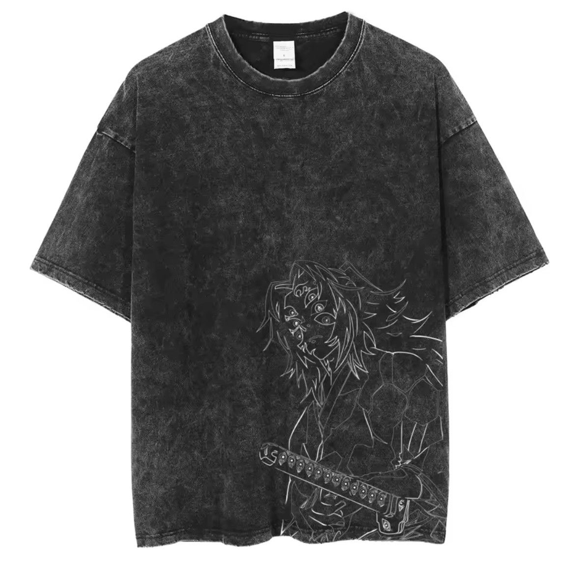 Japanese Brand Hip Hop Vintage Warrior Sword Anime Graffiti Washed T-Shirt Size US XL / EU 56 / 4 - 1 Thumbnail