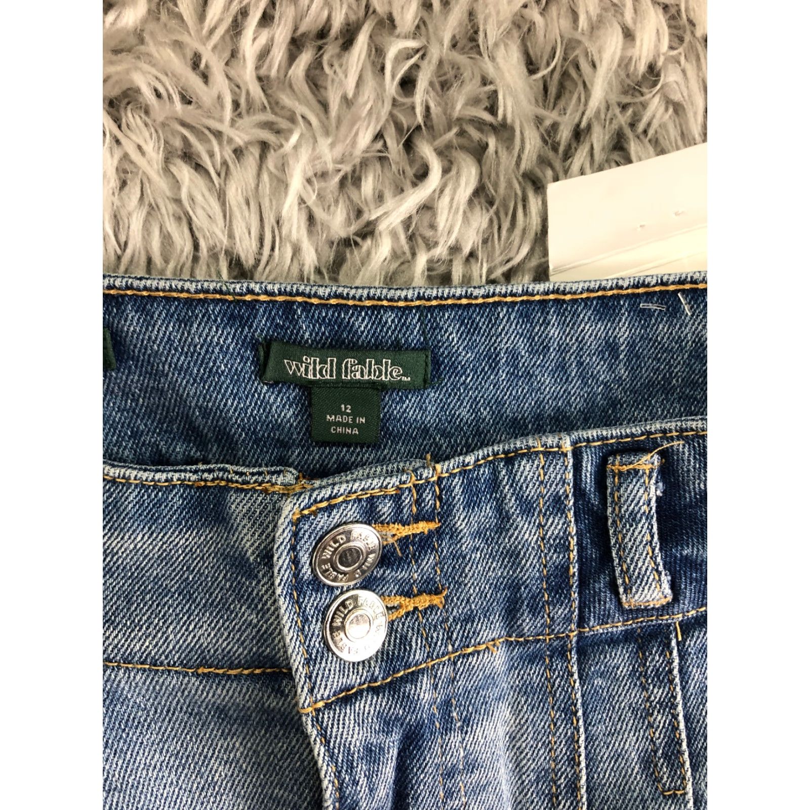 Vintage Wild Fable Highest Rise A-Line Womens Size 12 Blue Jean Shorts Size 34" / US 12 / IT 48 - 6 Thumbnail