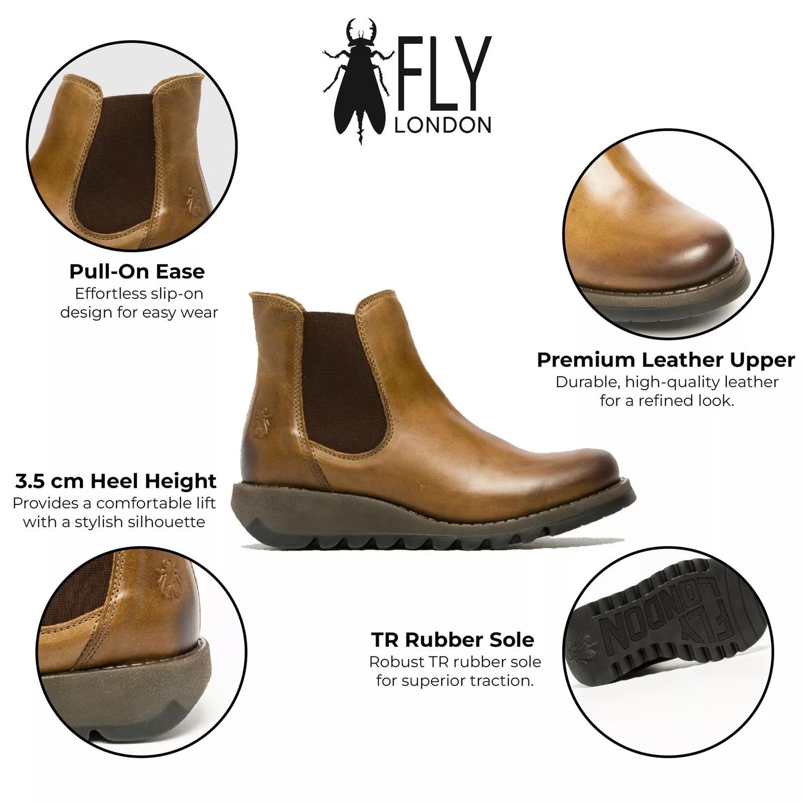Fly London Fly London Camel Boots Chelsea Leather Ankle Casual Wedge Size US 9 / IT 39 - 7 Thumbnail