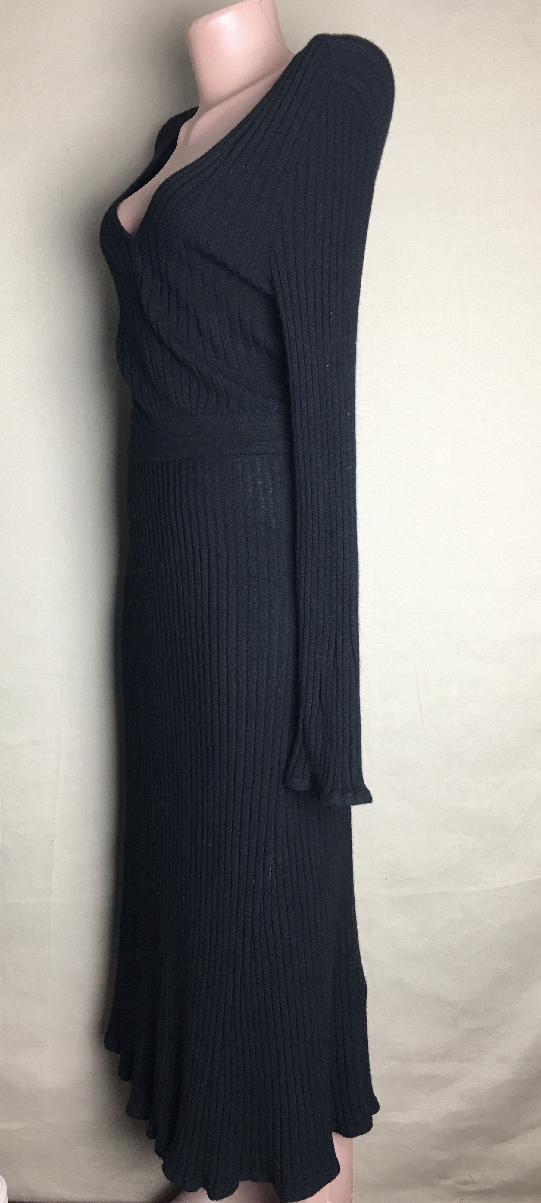 Designer IVKO Black V-neck Long Women Dress Size M Size M / US 6-8 / IT 42-44 - 6 Thumbnail
