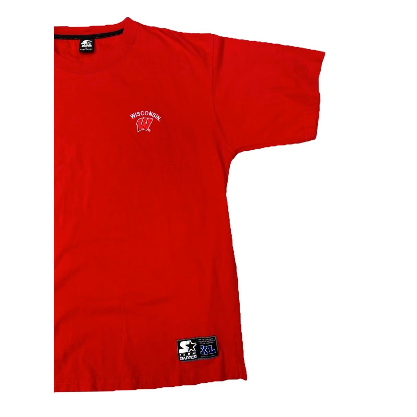 Starter VINTAGE Team Starter TShirt Wisconsin Badgers Red XL Short Sleeve Embroidered Men Cotton Crew Neck Shirt Size US XL / EU 56 / 4 - 2 Thumbnail