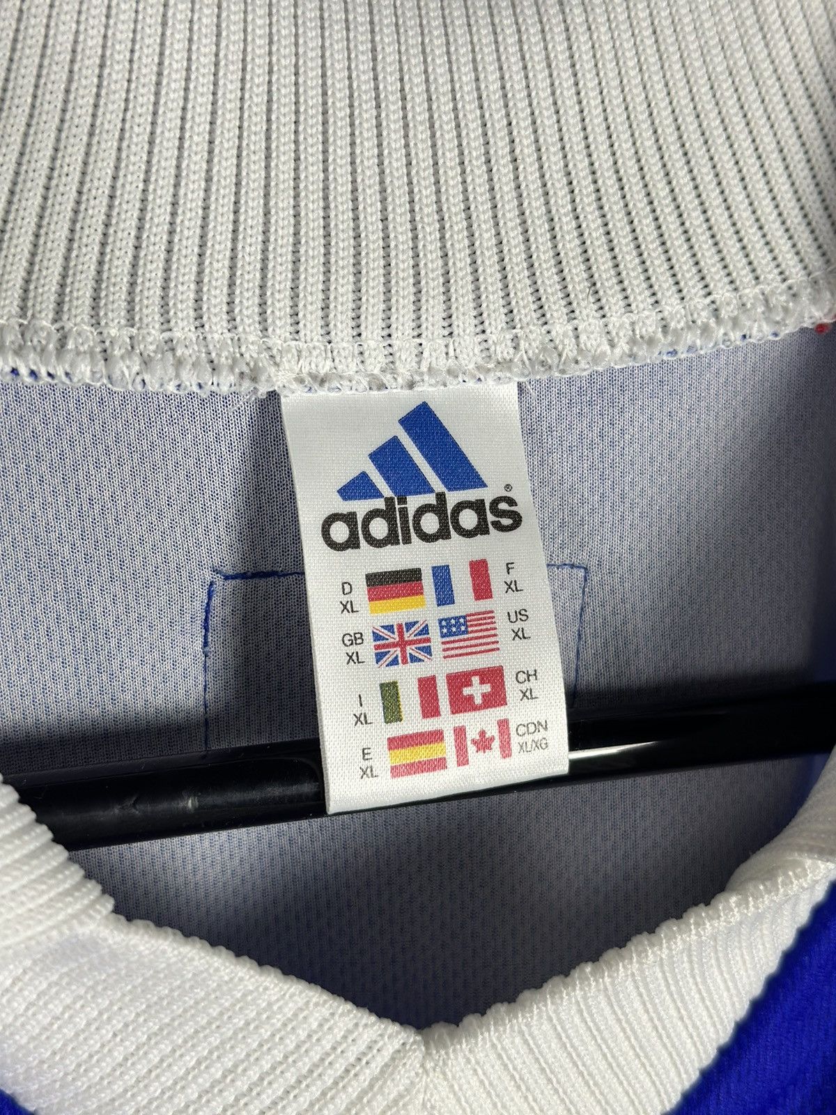Adidas × Vintage Rare DUGARRY 21 France Football Shirt 1998/00 Size US XL / EU 56 / 4 - 11 Thumbnail