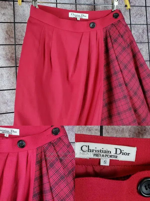 Dior Dior Irregular Red Wool Mini Skirt . Size 23" - 3 Thumbnail