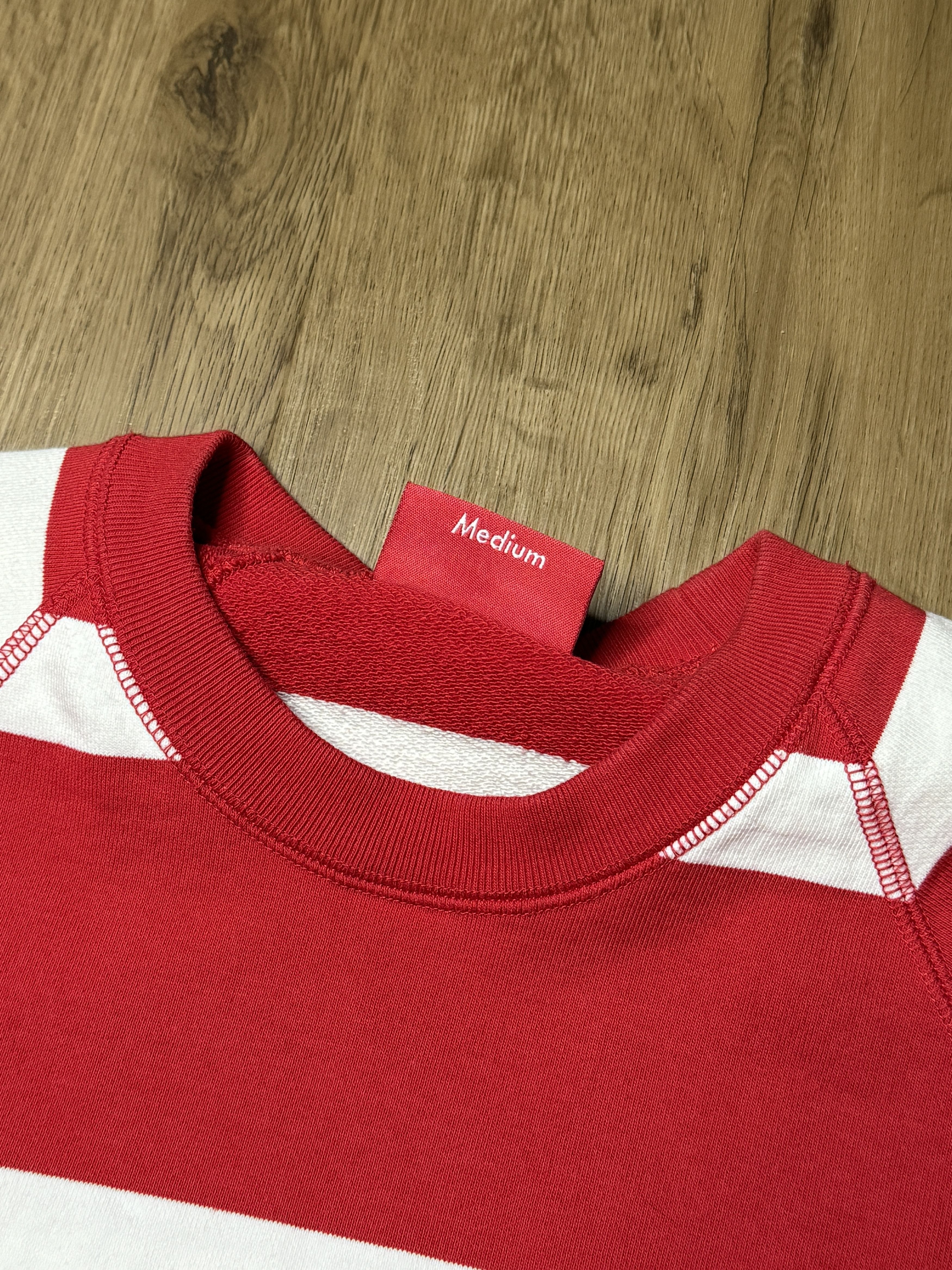 Supreme Supreme FW15 Striped Raglan Crewneck Red Size US M / EU 48-50 / 2 - 6 Thumbnail
