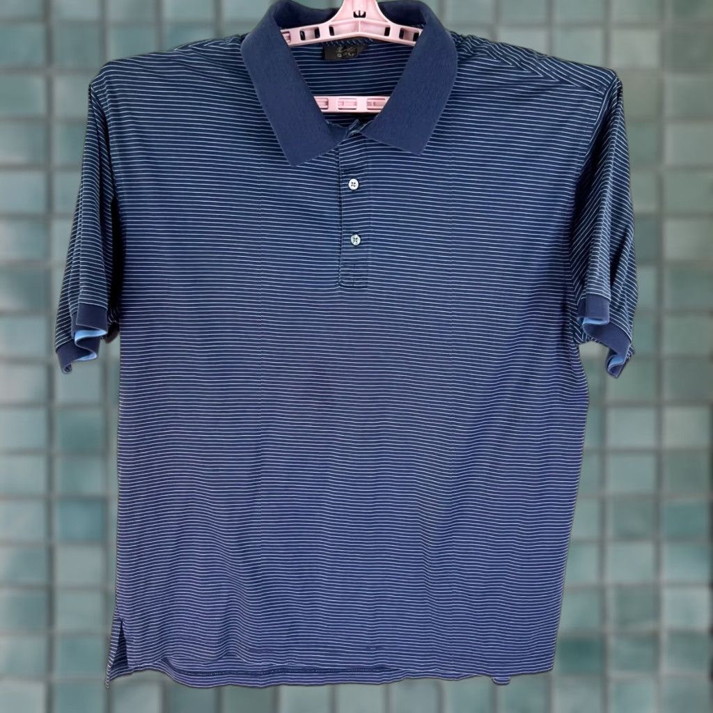 Tasso Elba VINTAGE Tasso Elba Polo Shirt Mens Size L Short Sleeve Button Collared Blue Performance Pima Cotton Golf Size US L / EU 52-54 / 3 - 1 Thumbnail