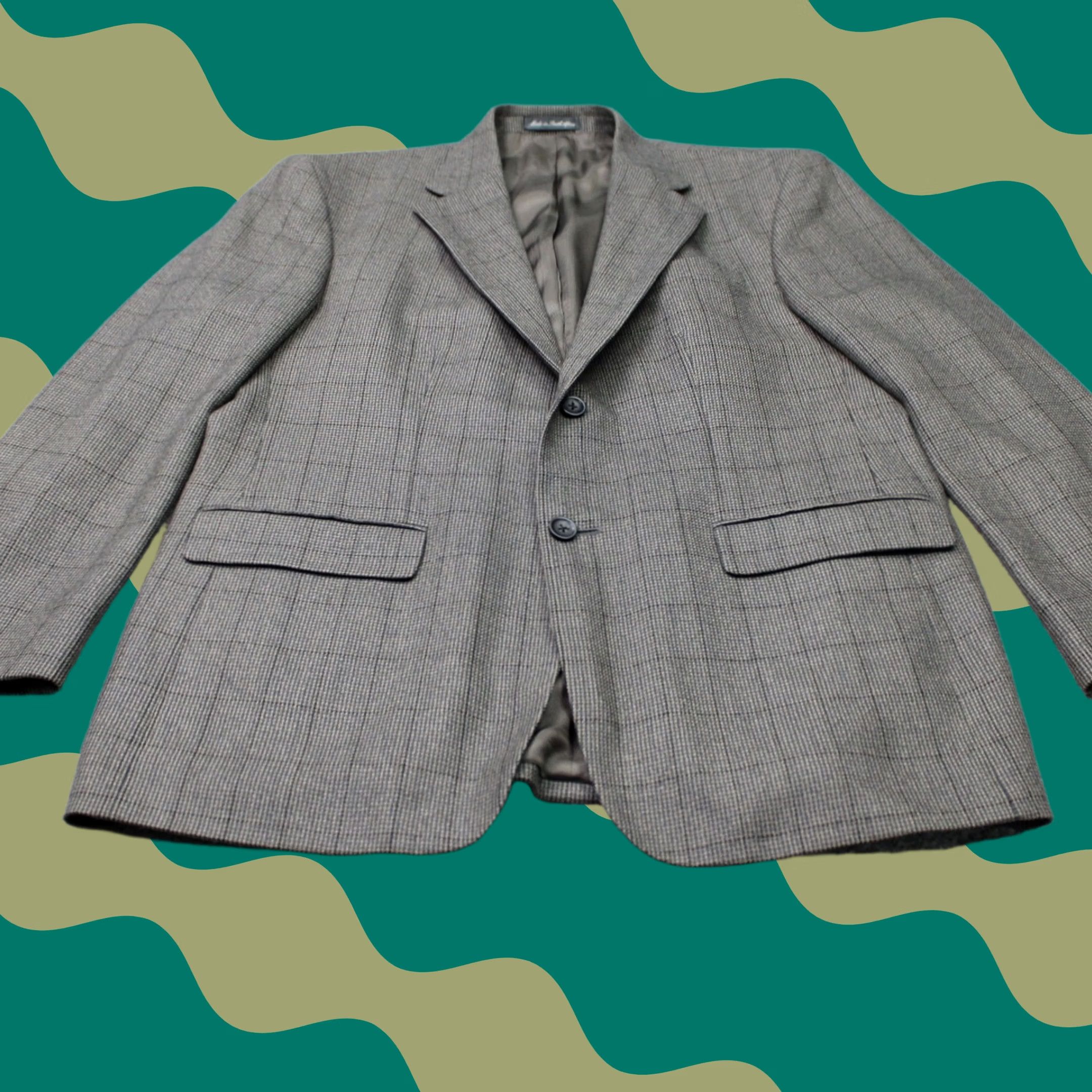 Oscar De La Renta Oscar de la Renta Blazer Men 42R Gray Wool/Cashmere 2 Button Ventless Sport Coat Size 42R - 1 Thumbnail