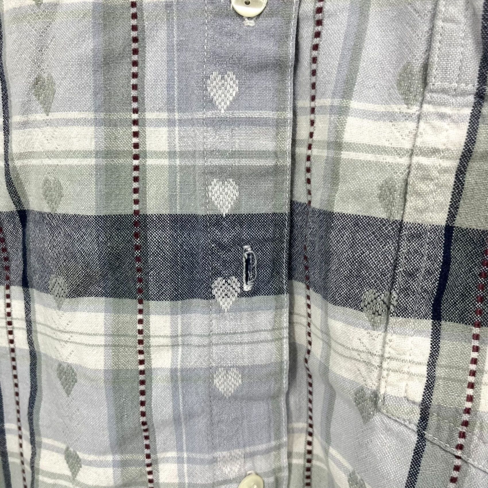 Vintage CST Blues Button-Up Shirt Womens 2X Blue Plaid Cotton Long Sleeve Size XXL / US 16-18 / IT 52-54 - 5 Thumbnail