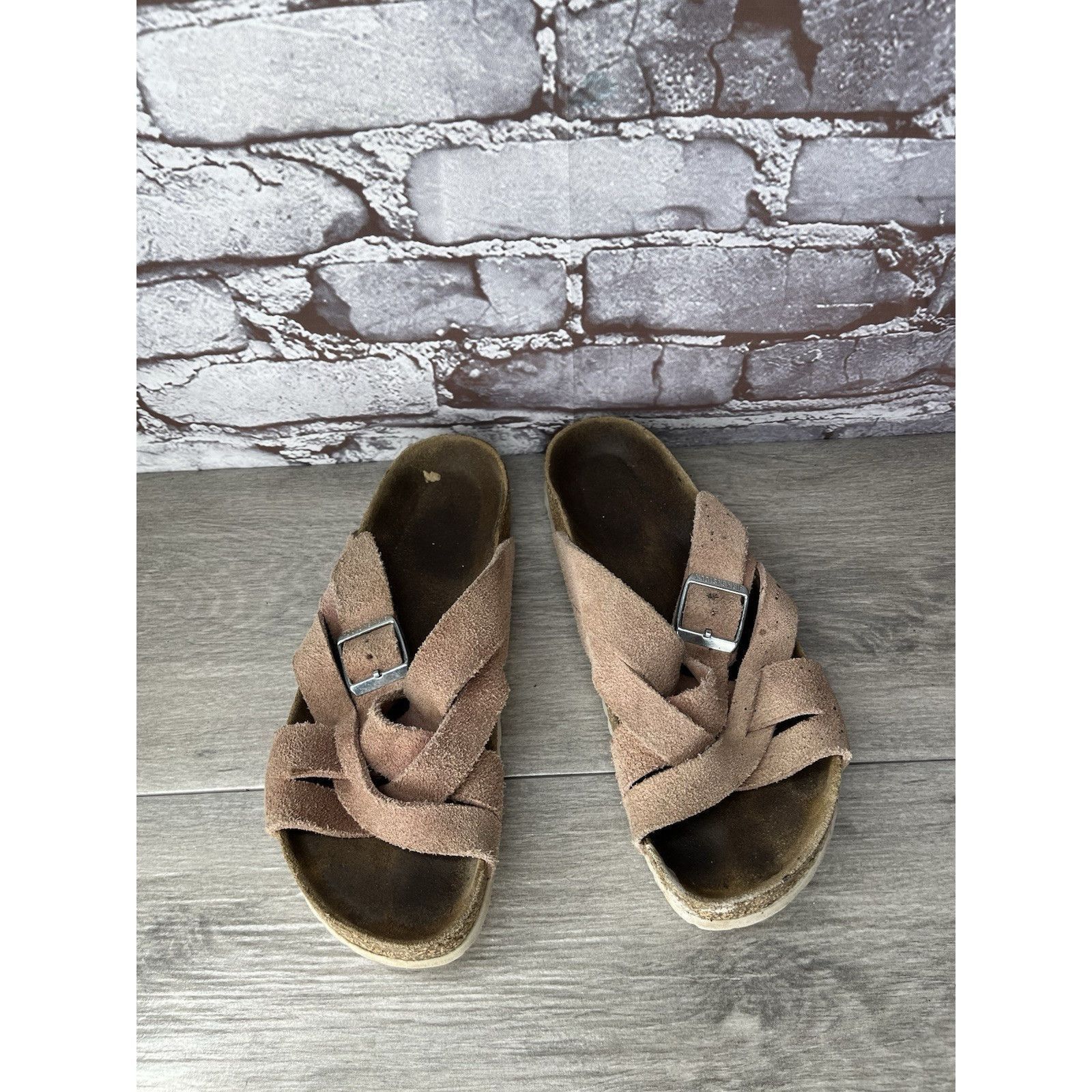Birkenstock Birkenstock Lugano Pink Clay Suede Leather Slides Sandals Wo Size US 8.5 / IT 38.5 - 11 Thumbnail
