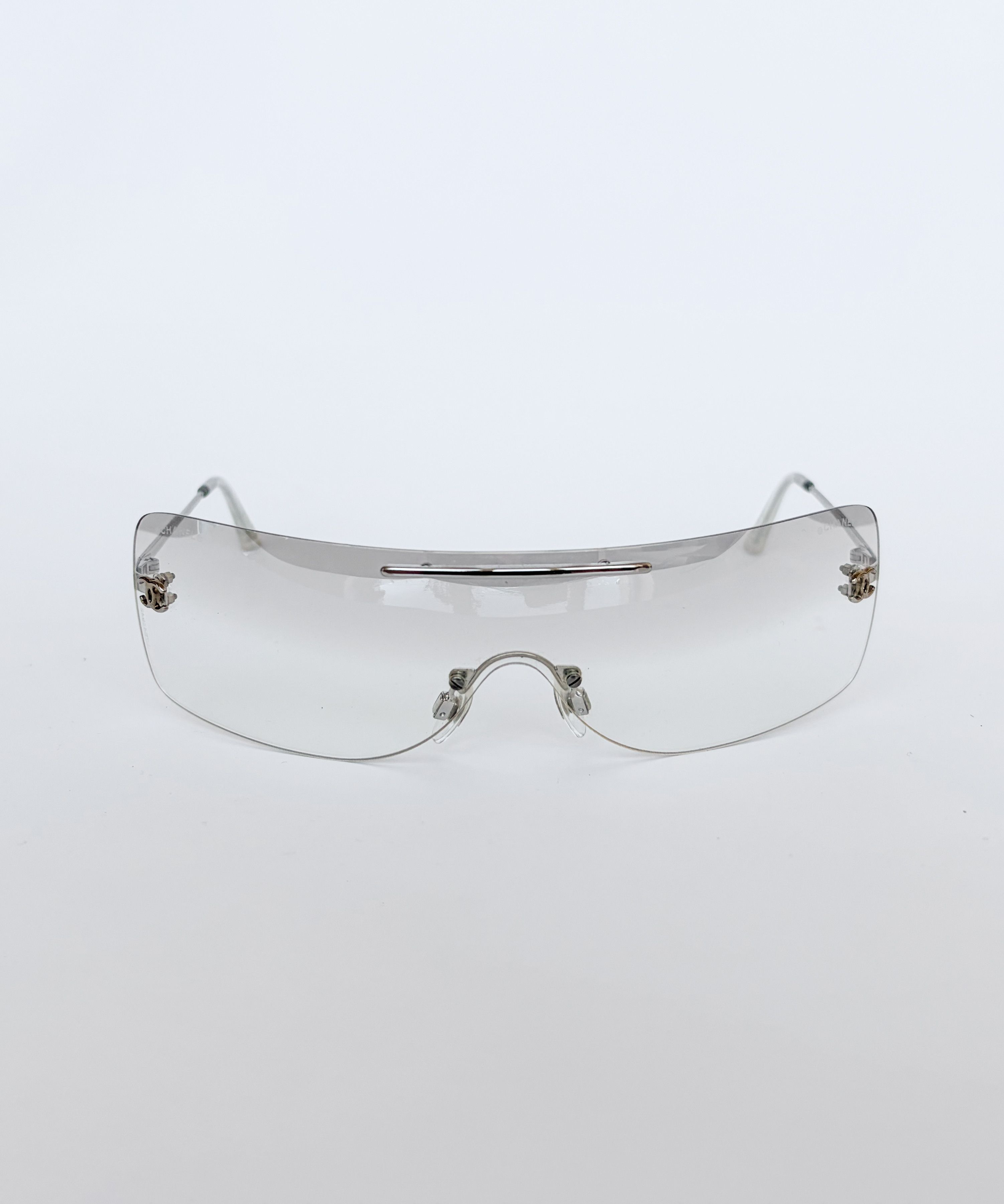 Chanel 🔴 CHANEL Sunglasses 4080 Rimless Visor Shield Logo CC Size ONE SIZE - 3 Thumbnail