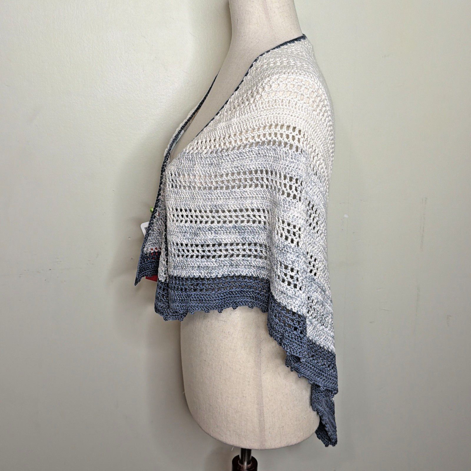 Other Crochet Shawl Sarong Wrap Handmade FEZA Cotton Viscose Yarn Size ONE SIZE - 6 Thumbnail